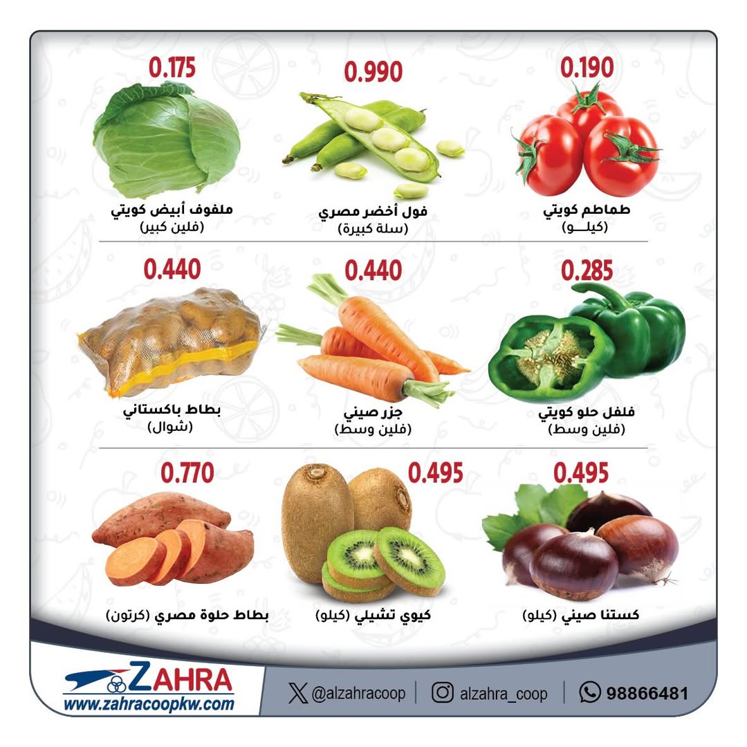 Offres Al Zahraa co-op Koweït de 14 à 15 janvier 2026 Offres de fruits et légumes