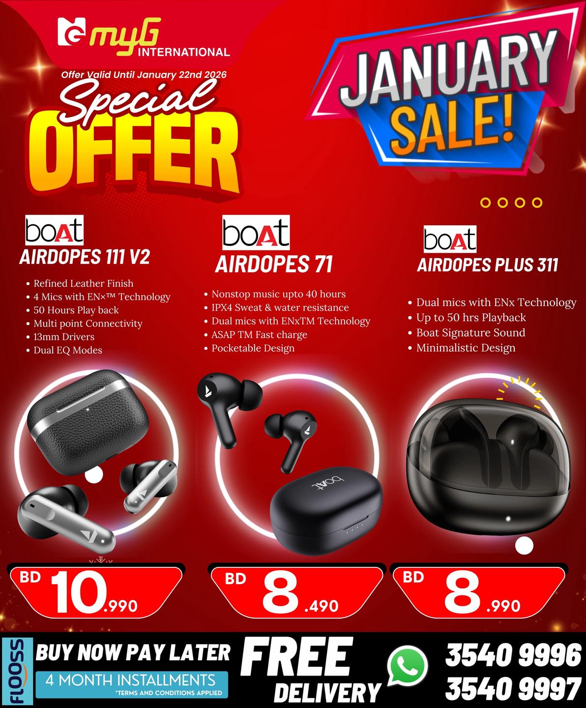 Offres MYG International Bahrein de 16 à 22 janvier 2026 Offres de janvier