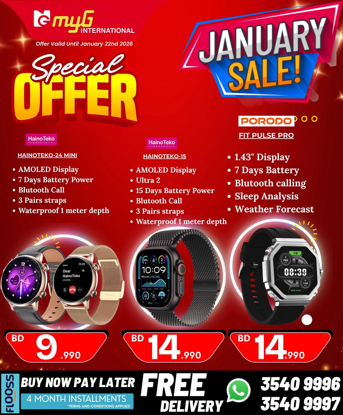 Offres MYG International Bahrein de 16 à 22 janvier 2026 Offres de janvier