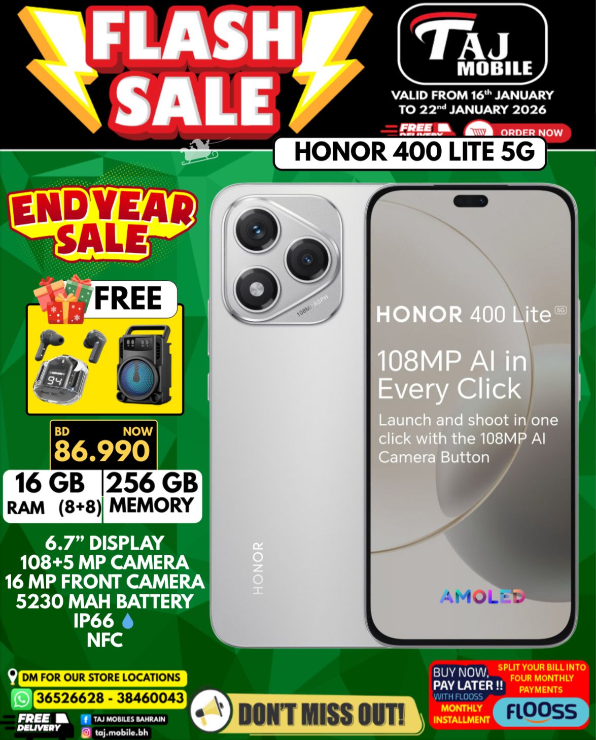 Offres Mobiles Taj Bahrein de 16 à 22 janvier 2026 vente Flash