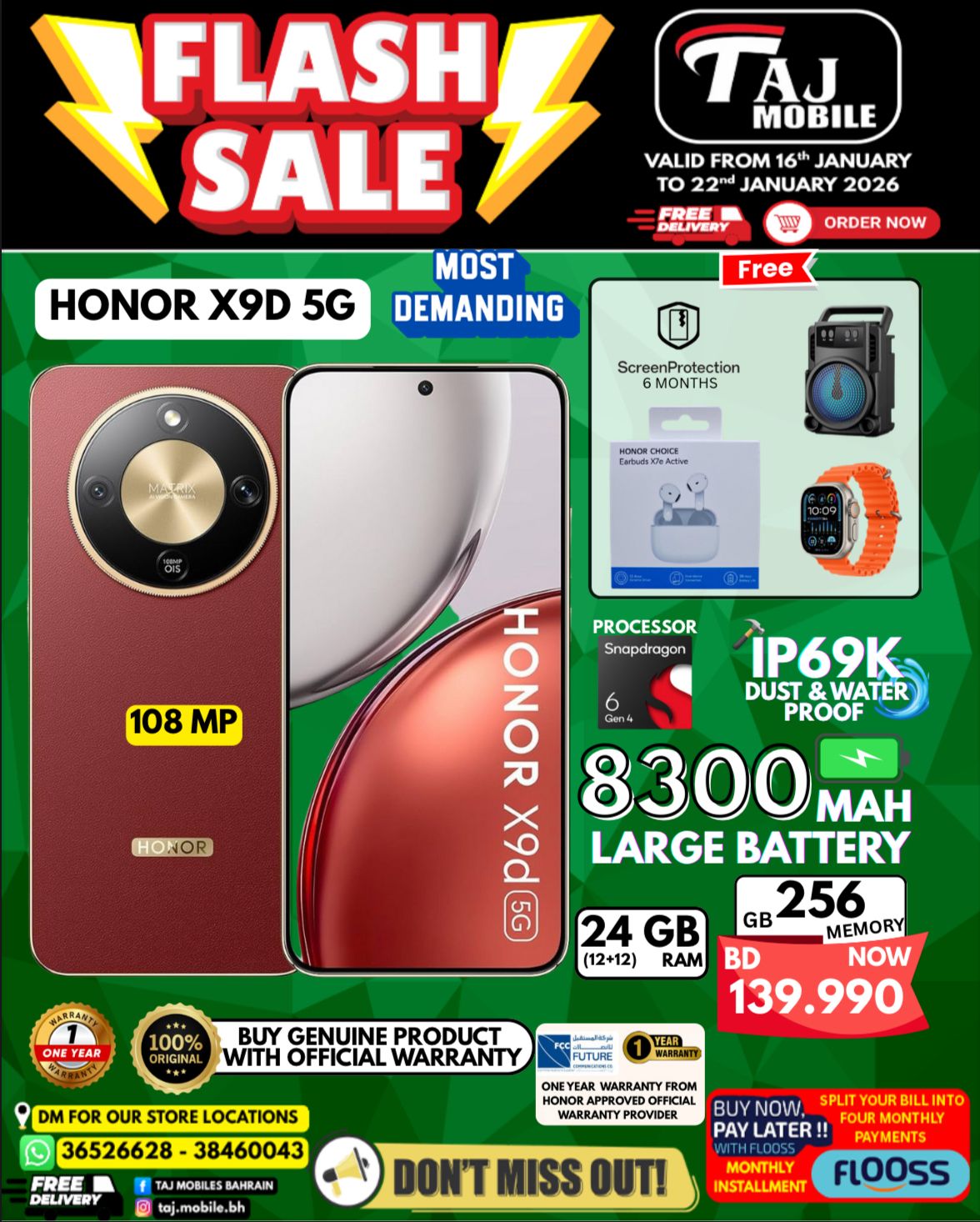 Offres Mobiles Taj Bahrein de 16 à 22 janvier 2026 vente Flash