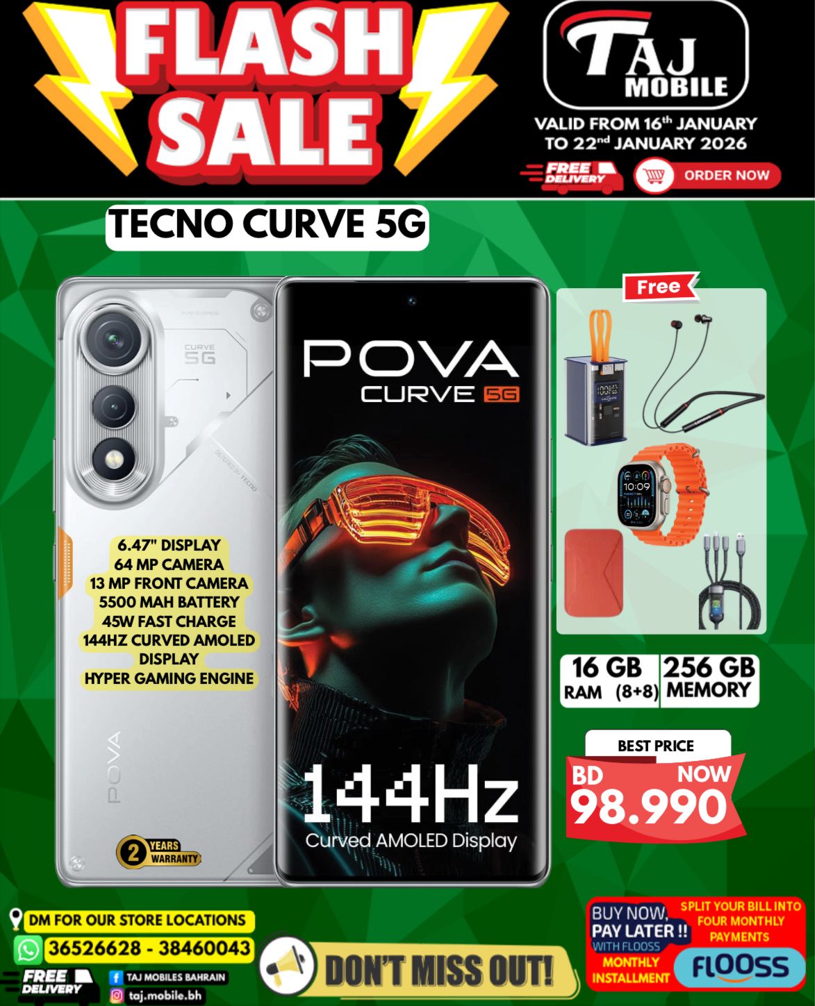 Offres Mobiles Taj Bahrein de 16 à 22 janvier 2026 vente Flash