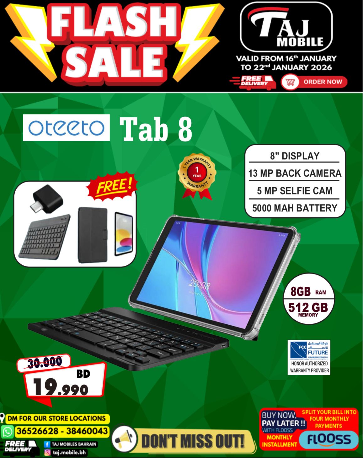 Offres Mobiles Taj Bahrein de 16 à 22 janvier 2026 vente Flash