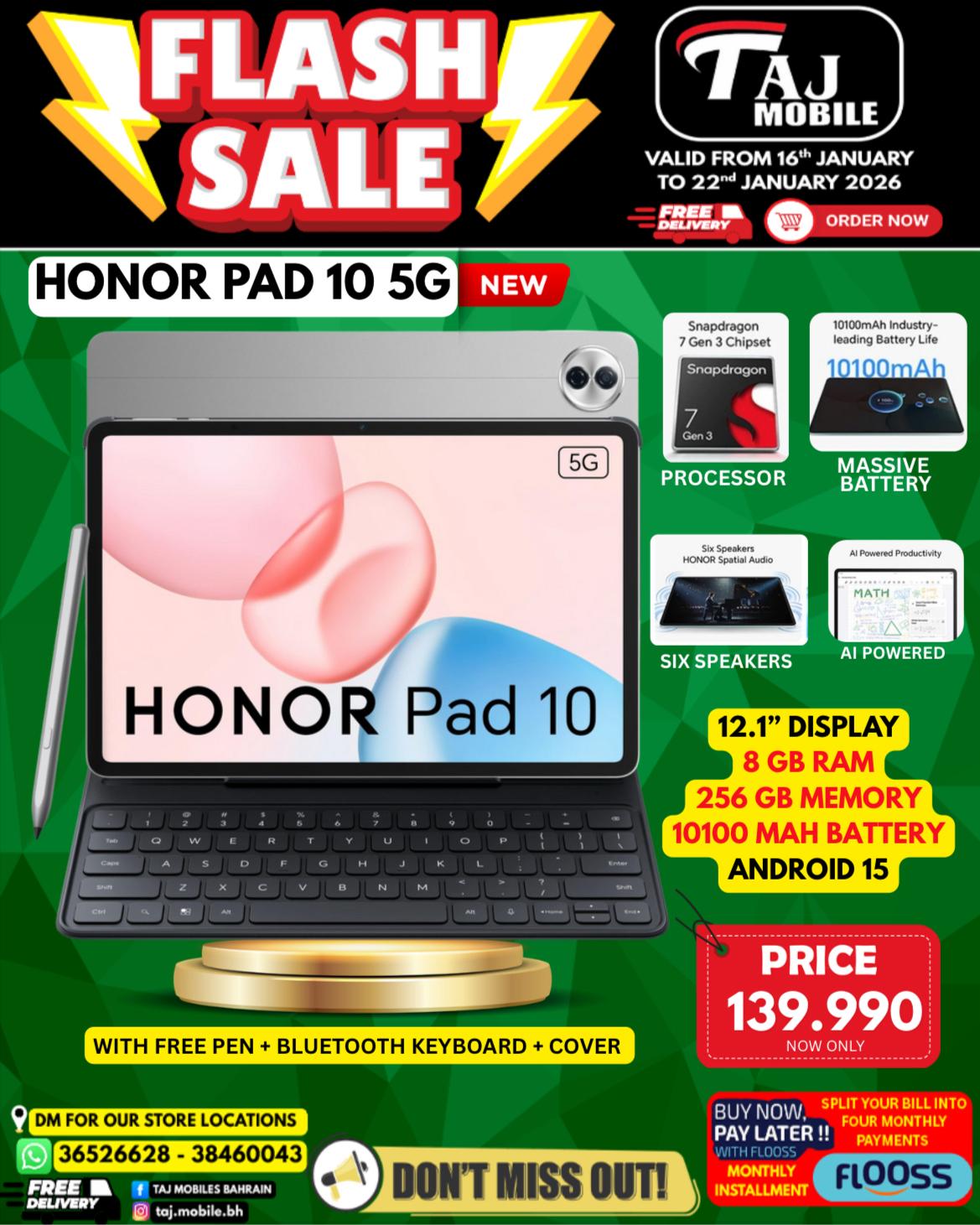 Offres Mobiles Taj Bahrein de 16 à 22 janvier 2026 vente Flash