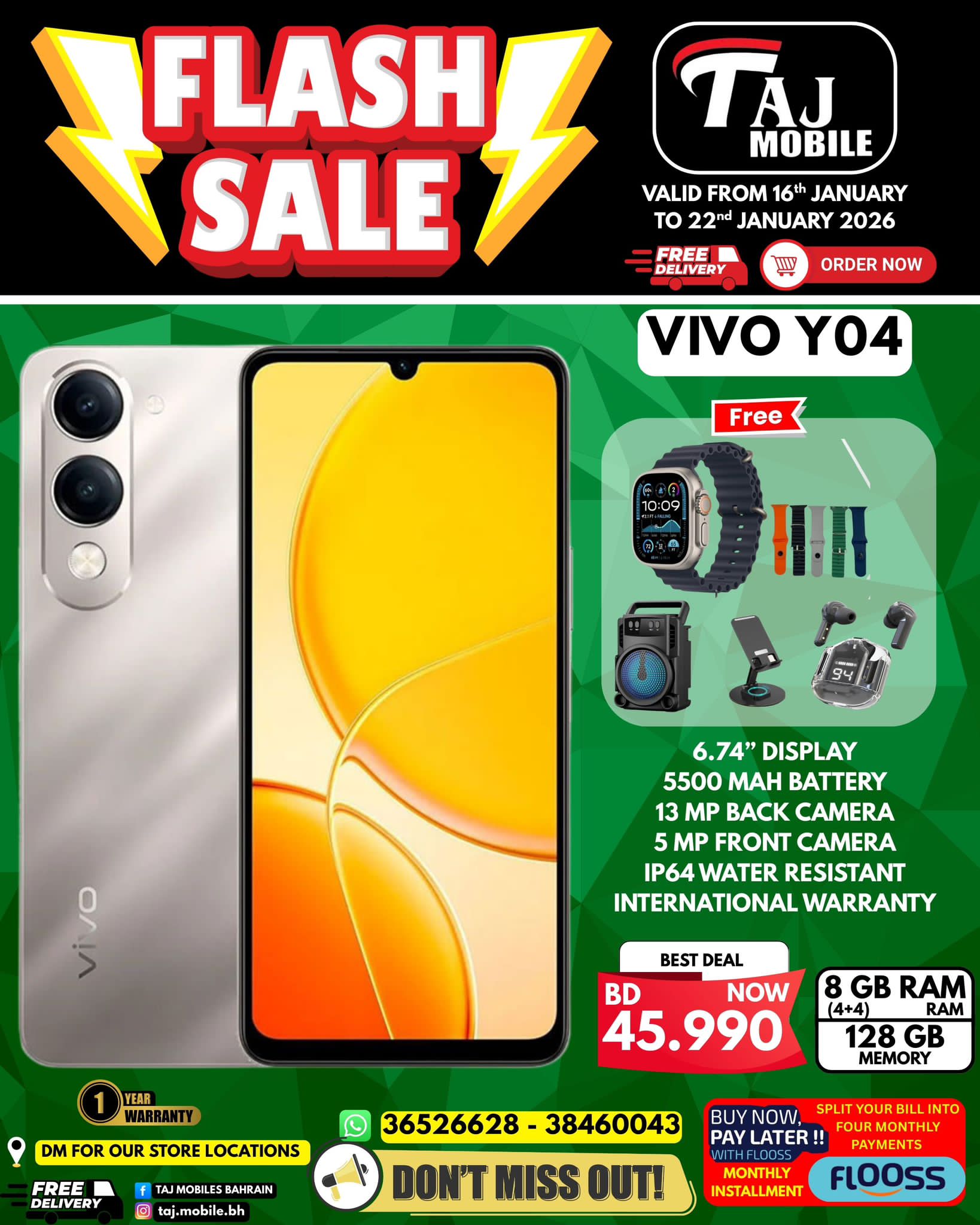 Offres Mobiles Taj Bahrein de 16 à 22 janvier 2026 vente Flash