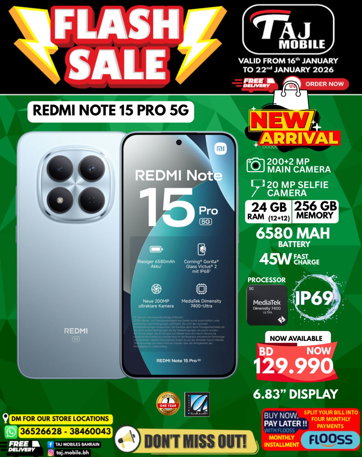 Offres Mobiles Taj Bahrein de 16 à 22 janvier 2026 vente Flash