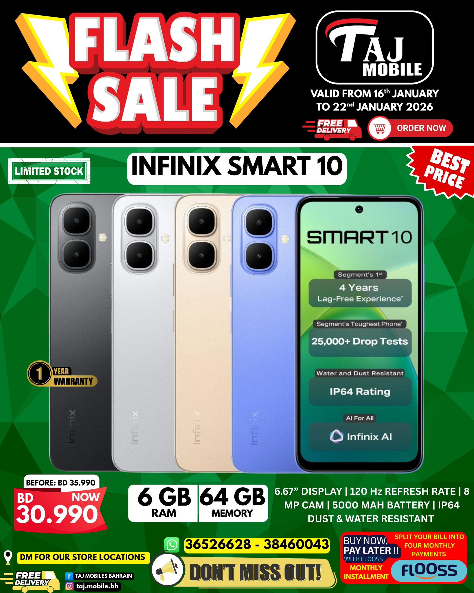 Offres Mobiles Taj Bahrein de 16 à 22 janvier 2026 vente Flash