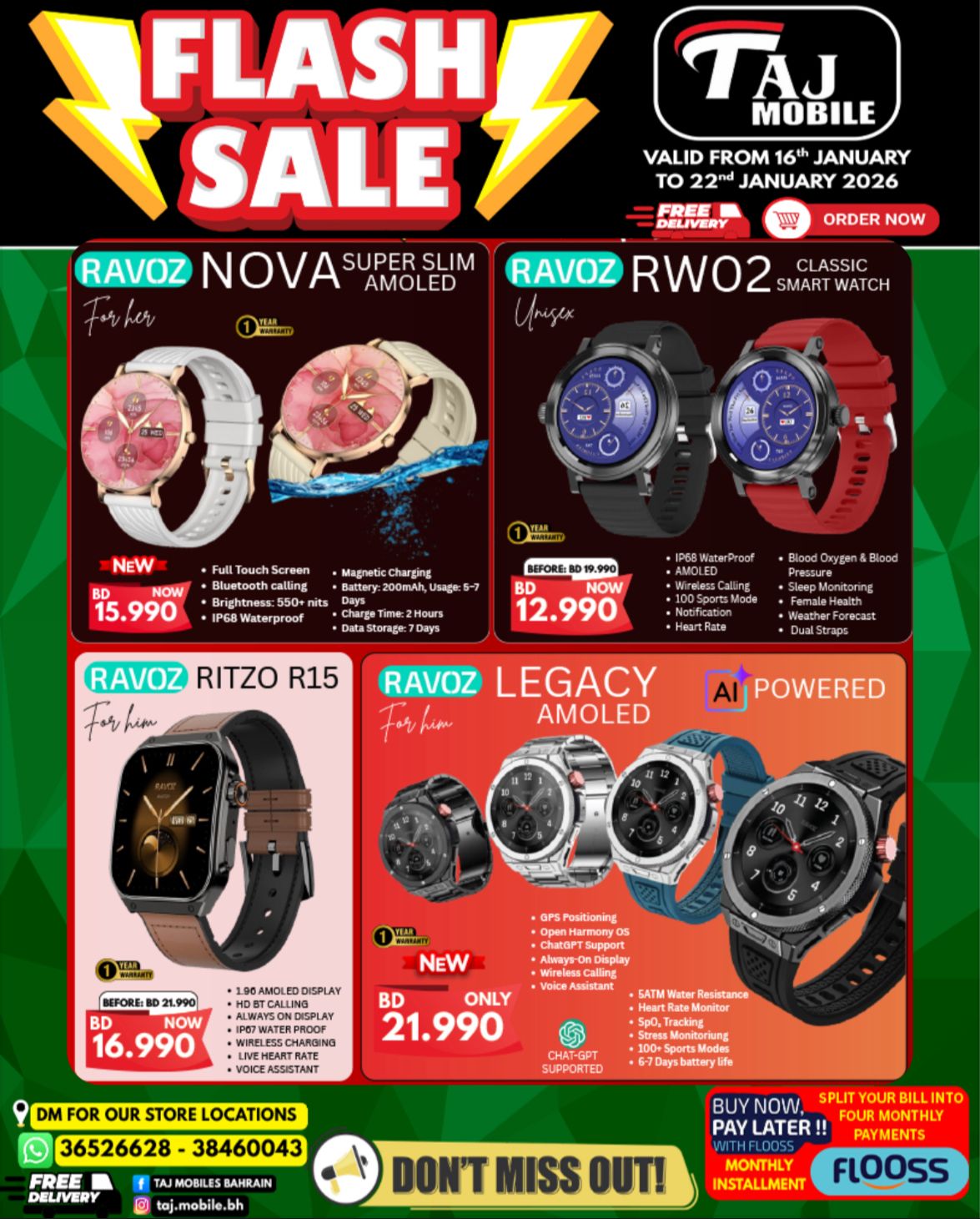 Offres Mobiles Taj Bahrein de 16 à 22 janvier 2026 vente Flash