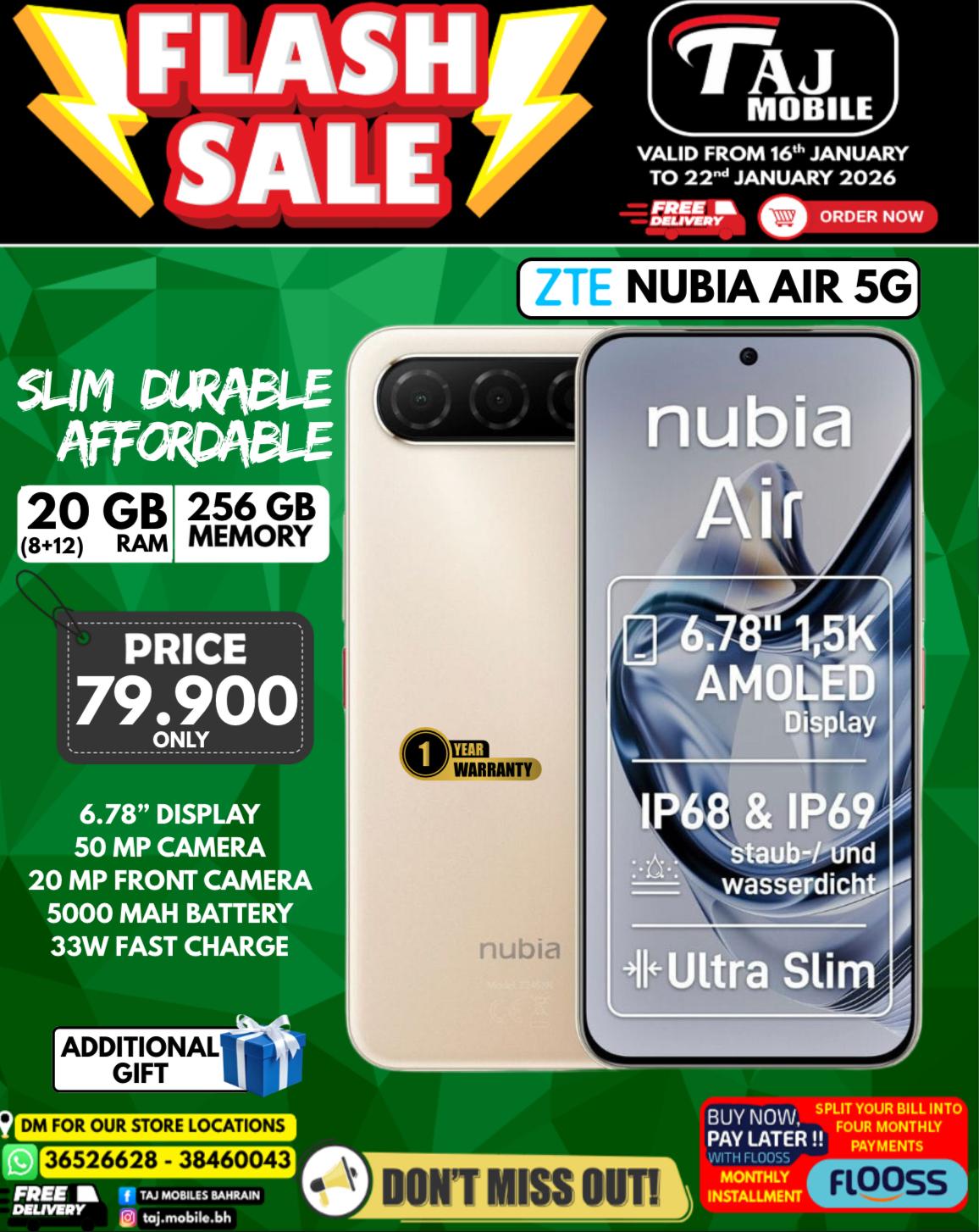 Offres Mobiles Taj Bahrein de 16 à 22 janvier 2026 vente Flash