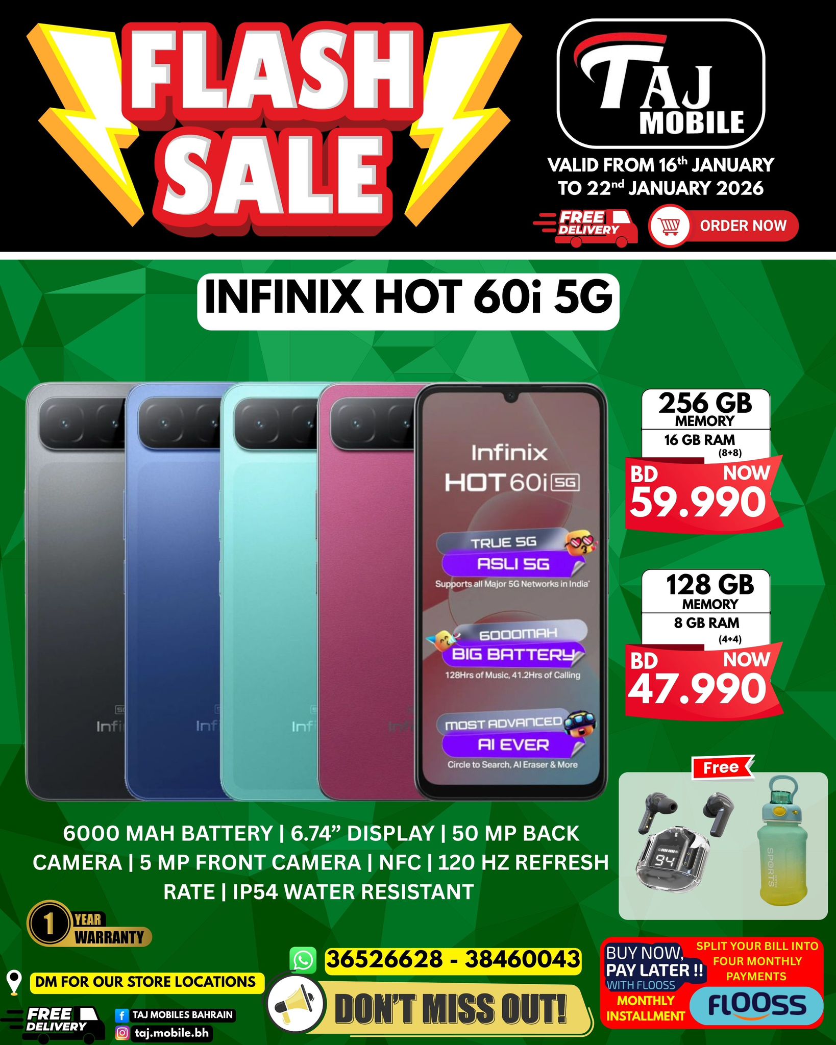 Offres Mobiles Taj Bahrein de 16 à 22 janvier 2026 vente Flash