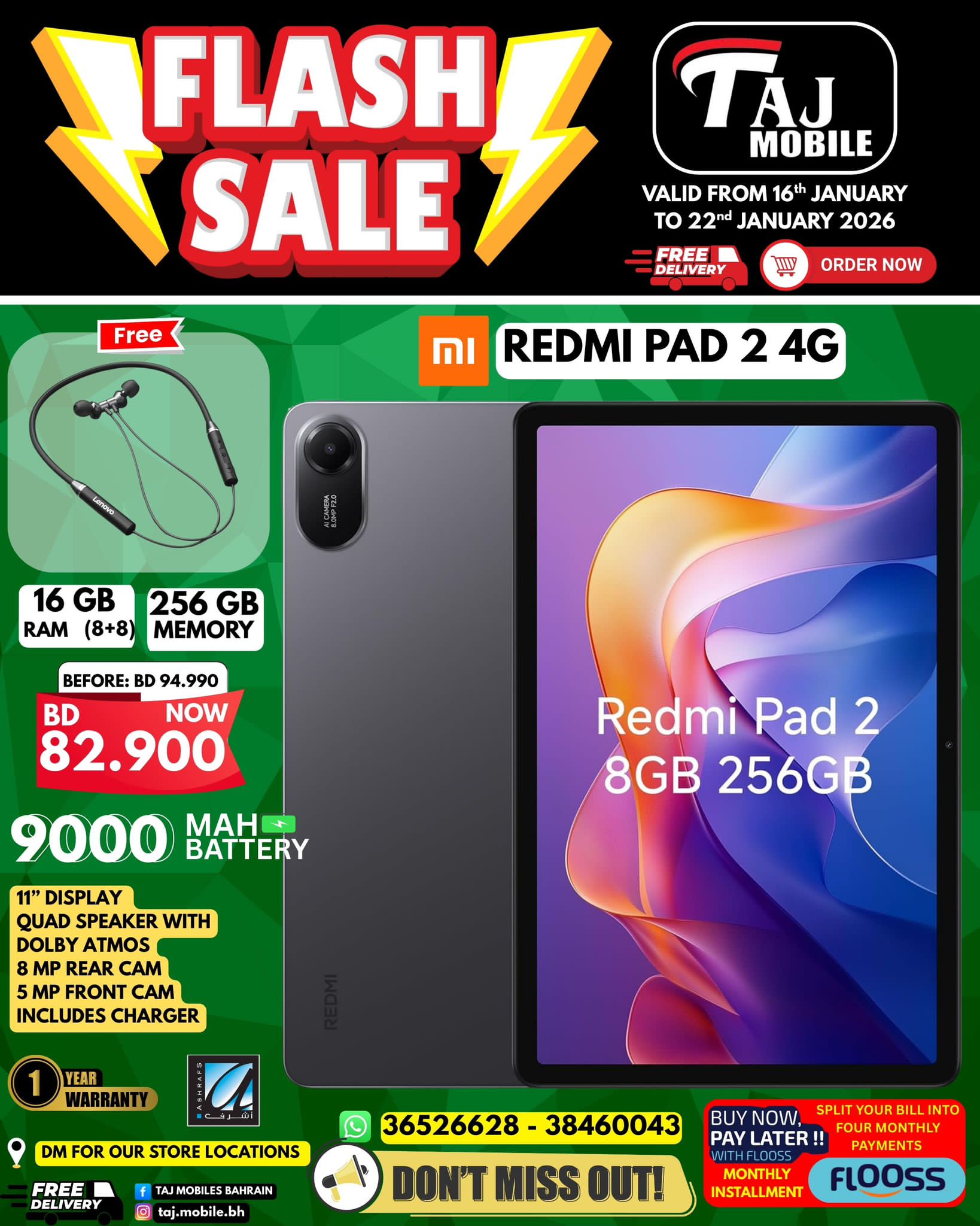 Offres Mobiles Taj Bahrein de 16 à 22 janvier 2026 vente Flash