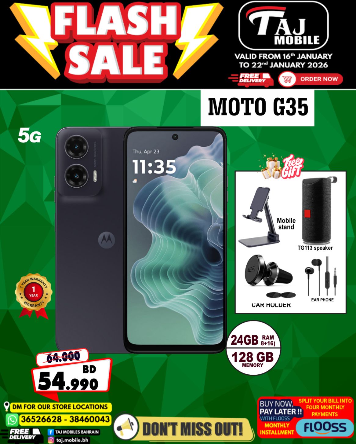 Offres Mobiles Taj Bahrein de 16 à 22 janvier 2026 vente Flash