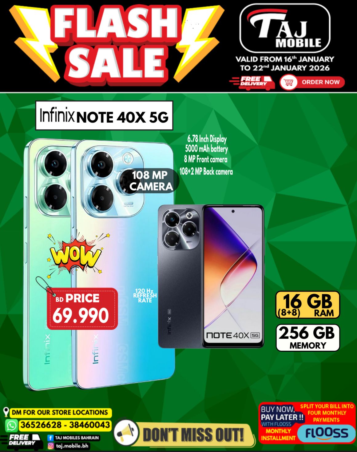 Offres Mobiles Taj Bahrein de 16 à 22 janvier 2026 vente Flash