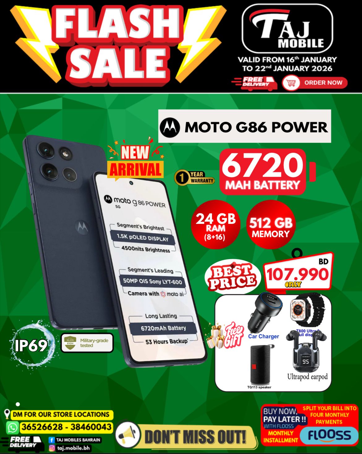 Offres Mobiles Taj Bahrein de 16 à 22 janvier 2026 vente Flash