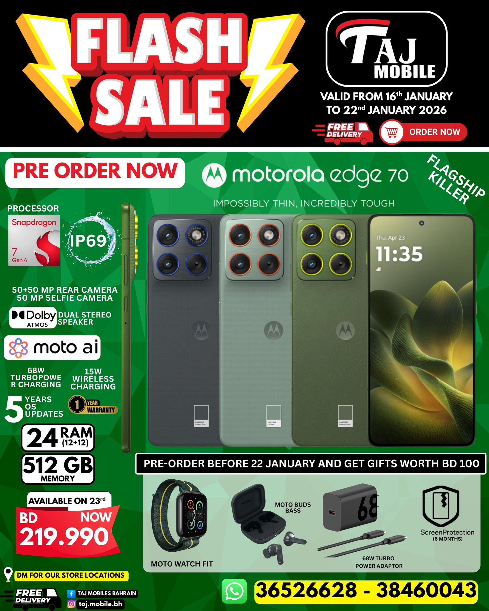 Offres Mobiles Taj Bahrein de 16 à 22 janvier 2026 vente Flash