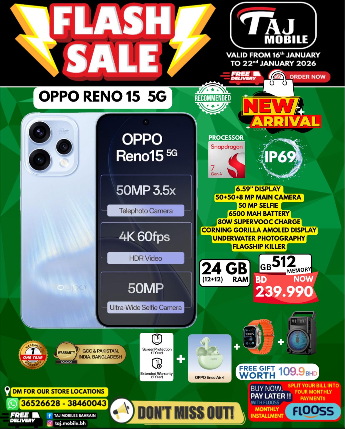 Offres Mobiles Taj Bahrein de 16 à 22 janvier 2026 vente Flash