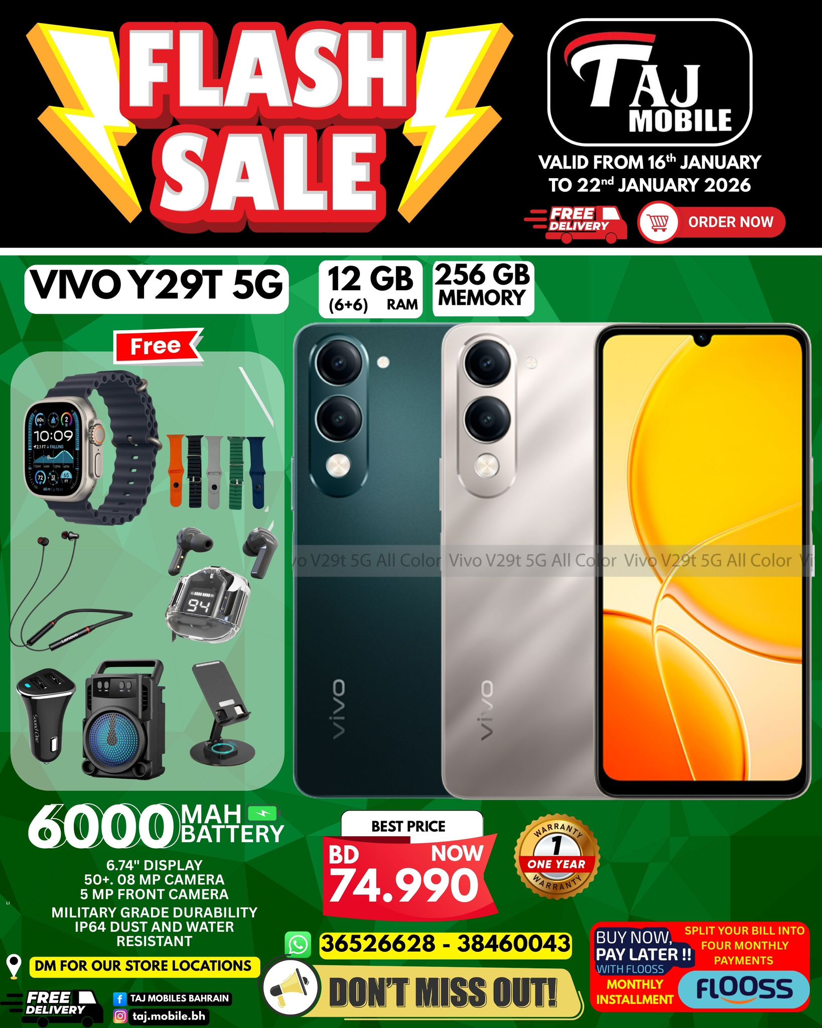 Offres Mobiles Taj Bahrein de 16 à 22 janvier 2026 vente Flash