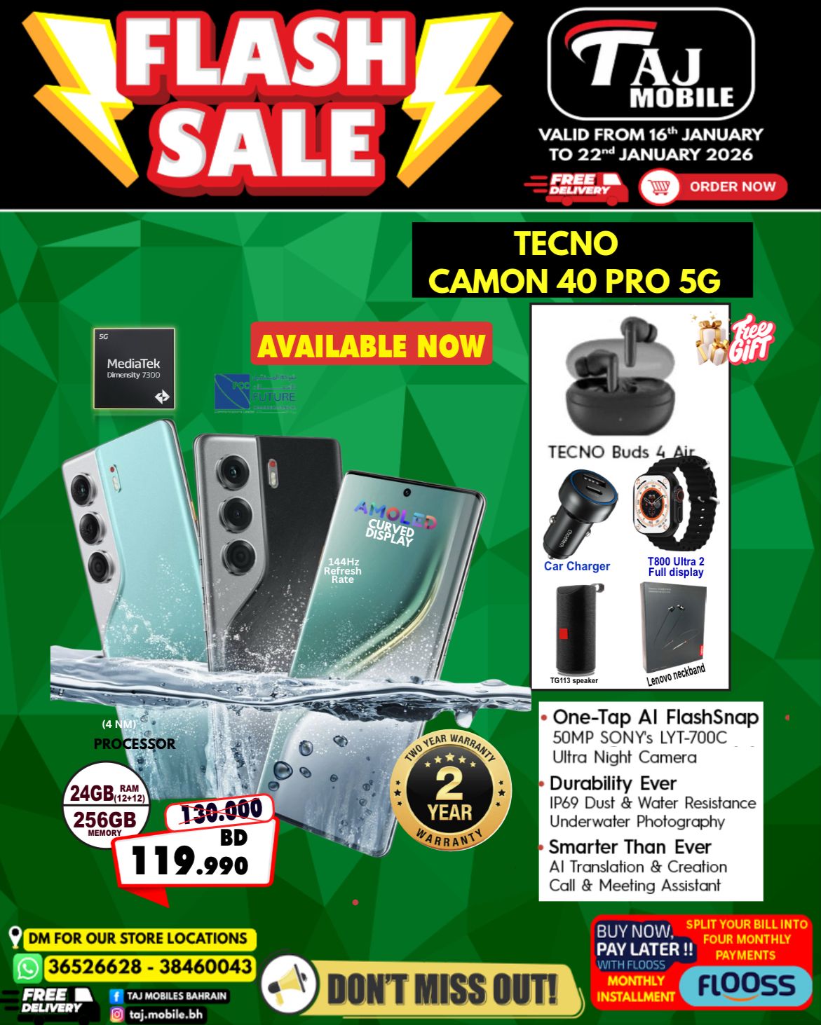 Offres Mobiles Taj Bahrein de 16 à 22 janvier 2026 vente Flash