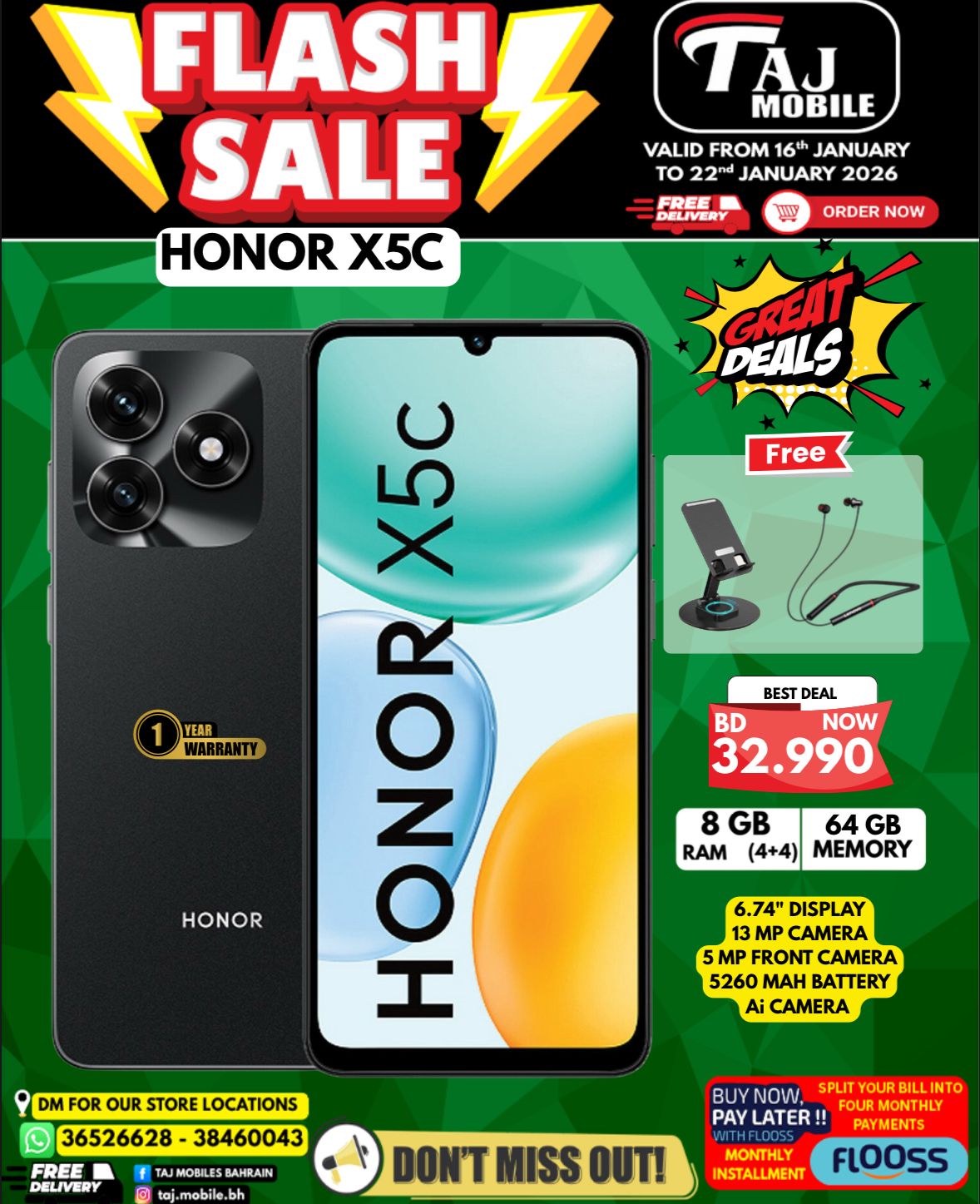 Offres Mobiles Taj Bahrein de 16 à 22 janvier 2026 vente Flash
