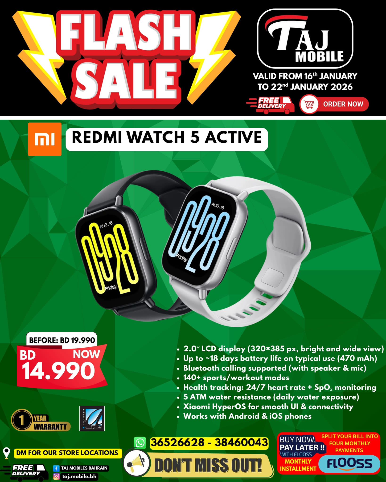 Offres Mobiles Taj Bahrein de 16 à 22 janvier 2026 vente Flash