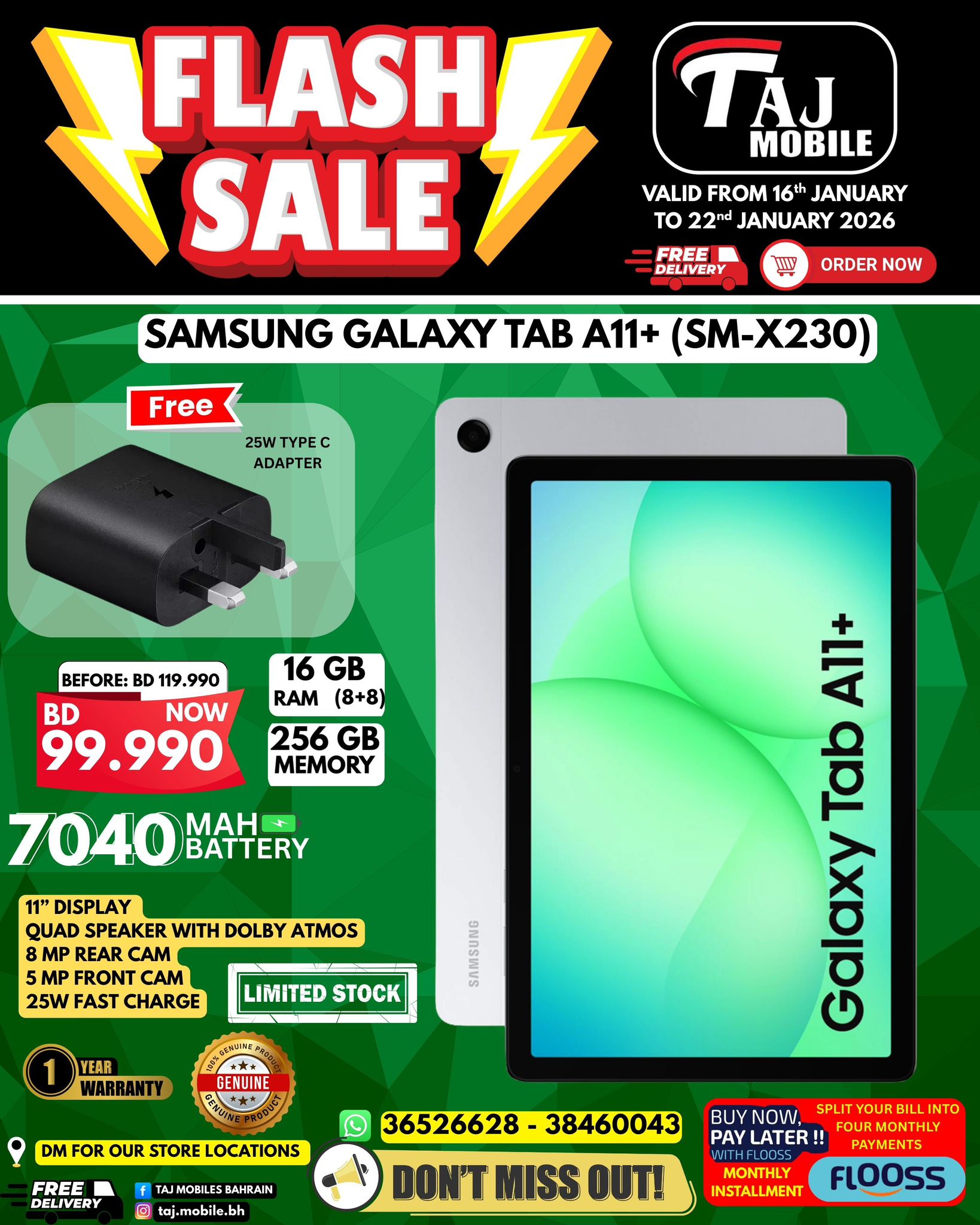 Offres Mobiles Taj Bahrein de 16 à 22 janvier 2026 vente Flash