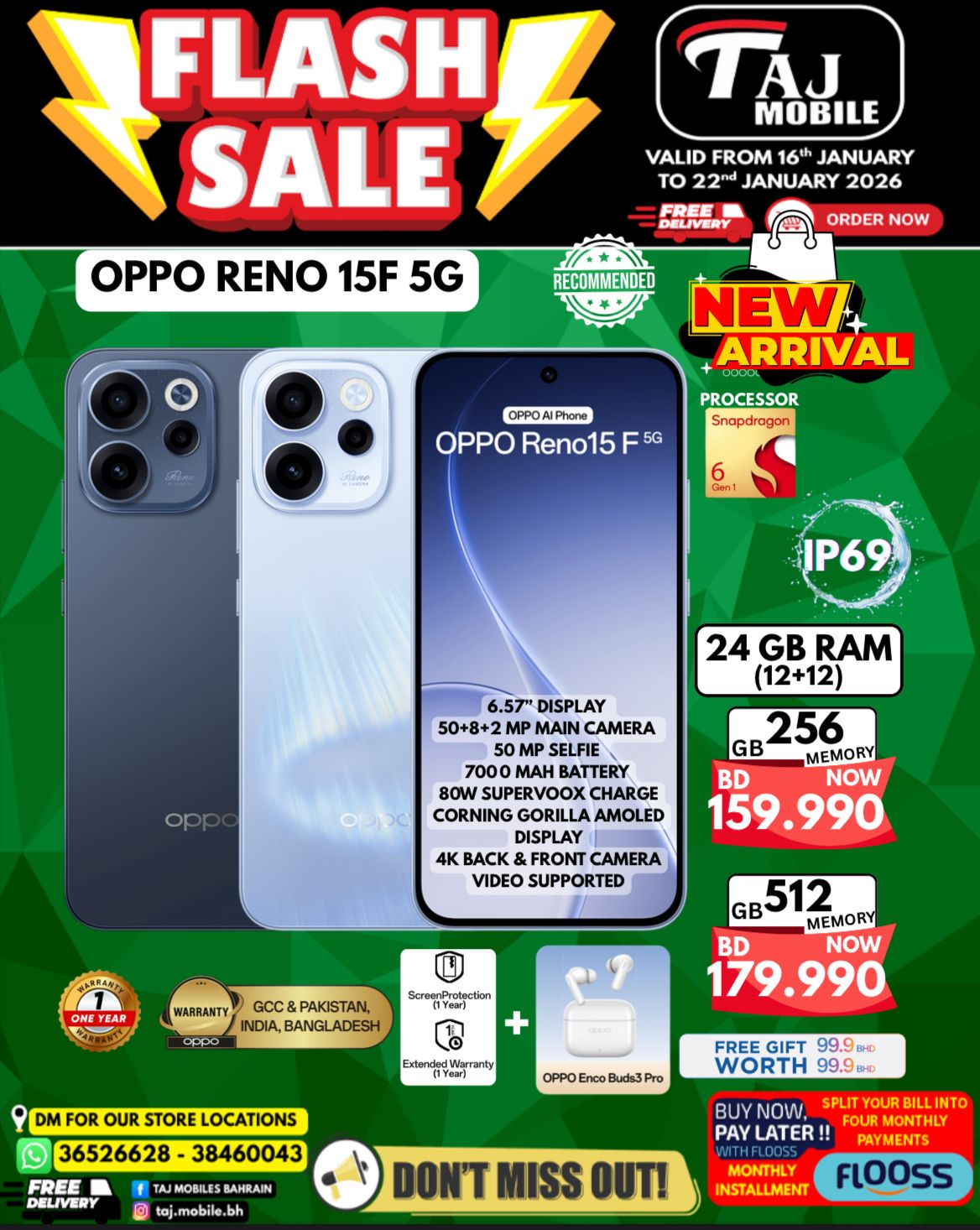 Offres Mobiles Taj Bahrein de 16 à 22 janvier 2026 vente Flash