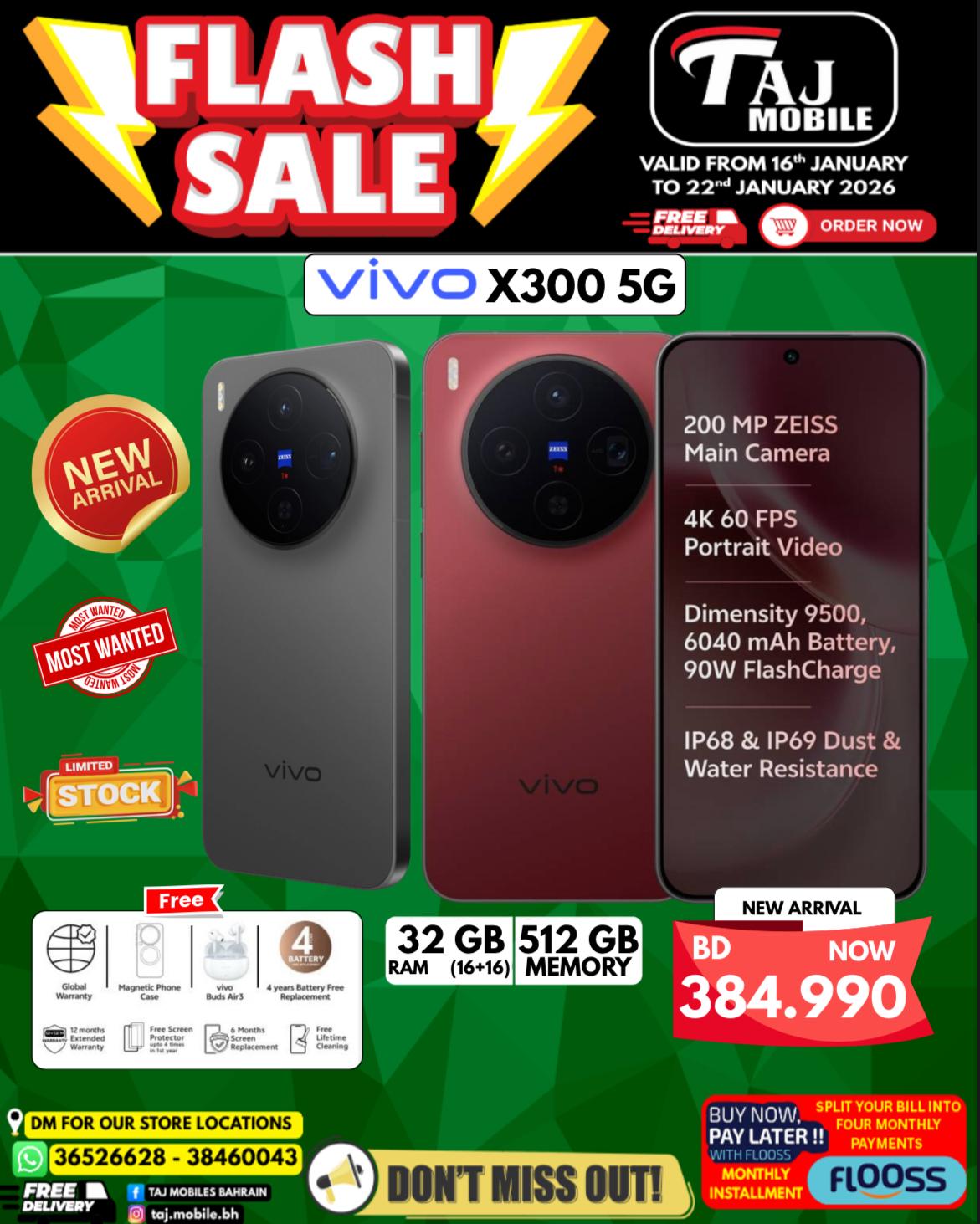 Offres Mobiles Taj Bahrein de 16 à 22 janvier 2026 vente Flash