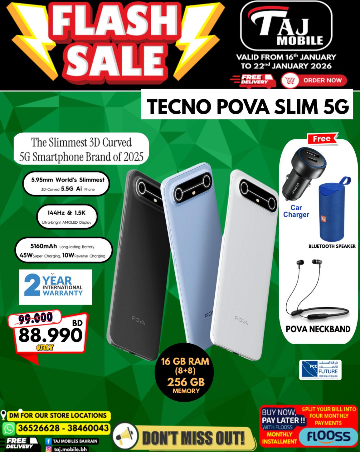 Offres Mobiles Taj Bahrein de 16 à 22 janvier 2026 vente Flash