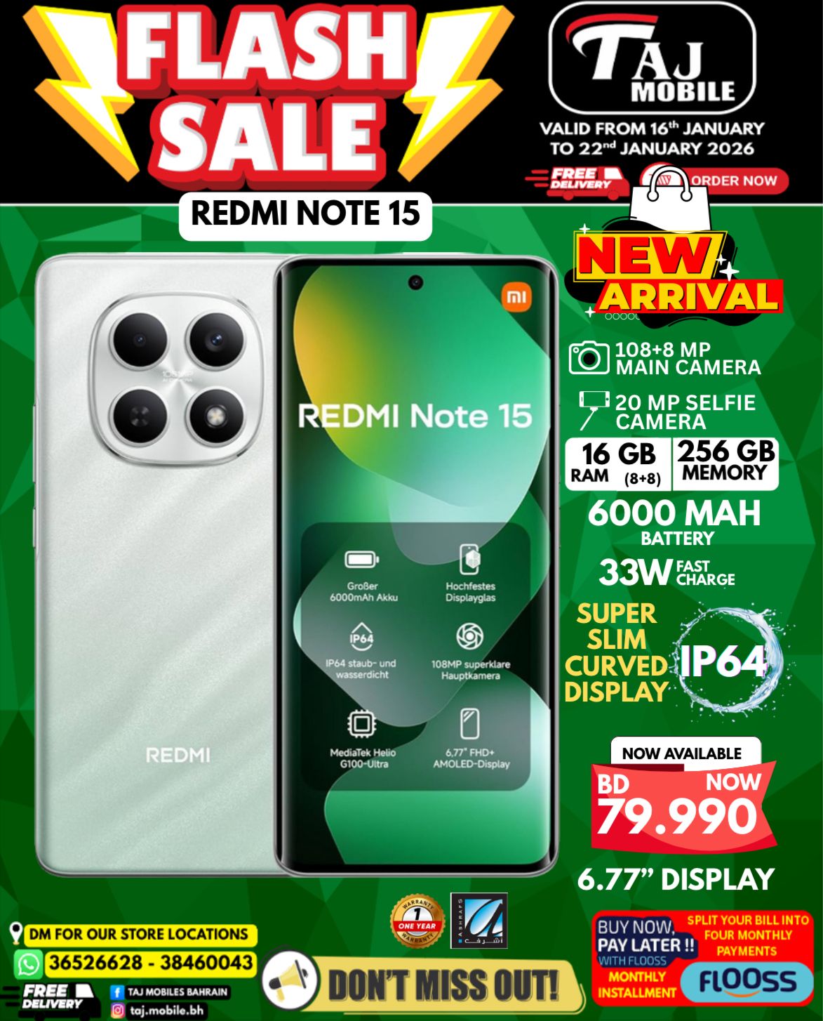 Offres Mobiles Taj Bahrein de 16 à 22 janvier 2026 vente Flash