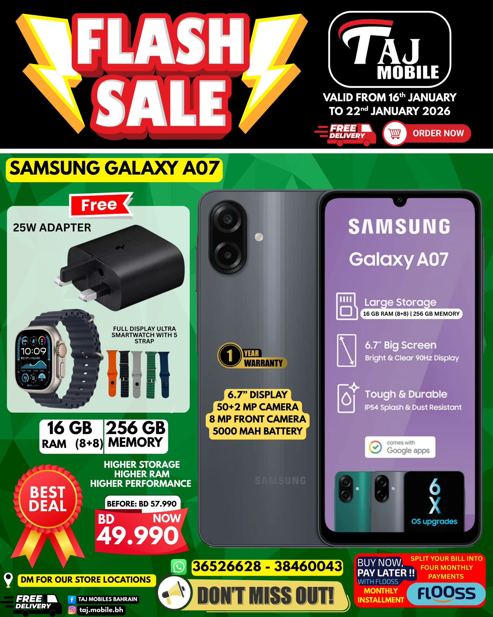 Offres Mobiles Taj Bahrein de 16 à 22 janvier 2026 vente Flash