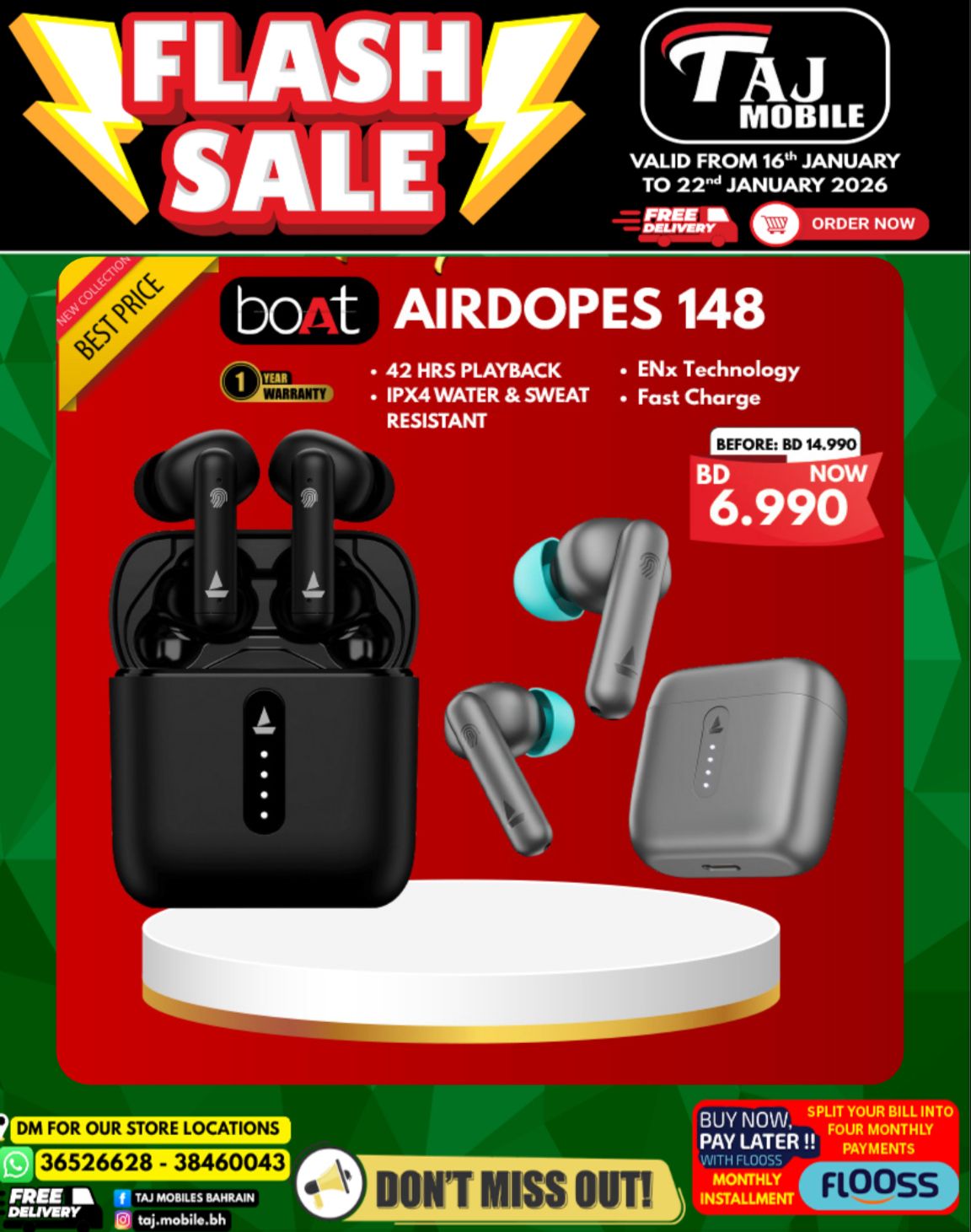 Offres Mobiles Taj Bahrein de 16 à 22 janvier 2026 vente Flash