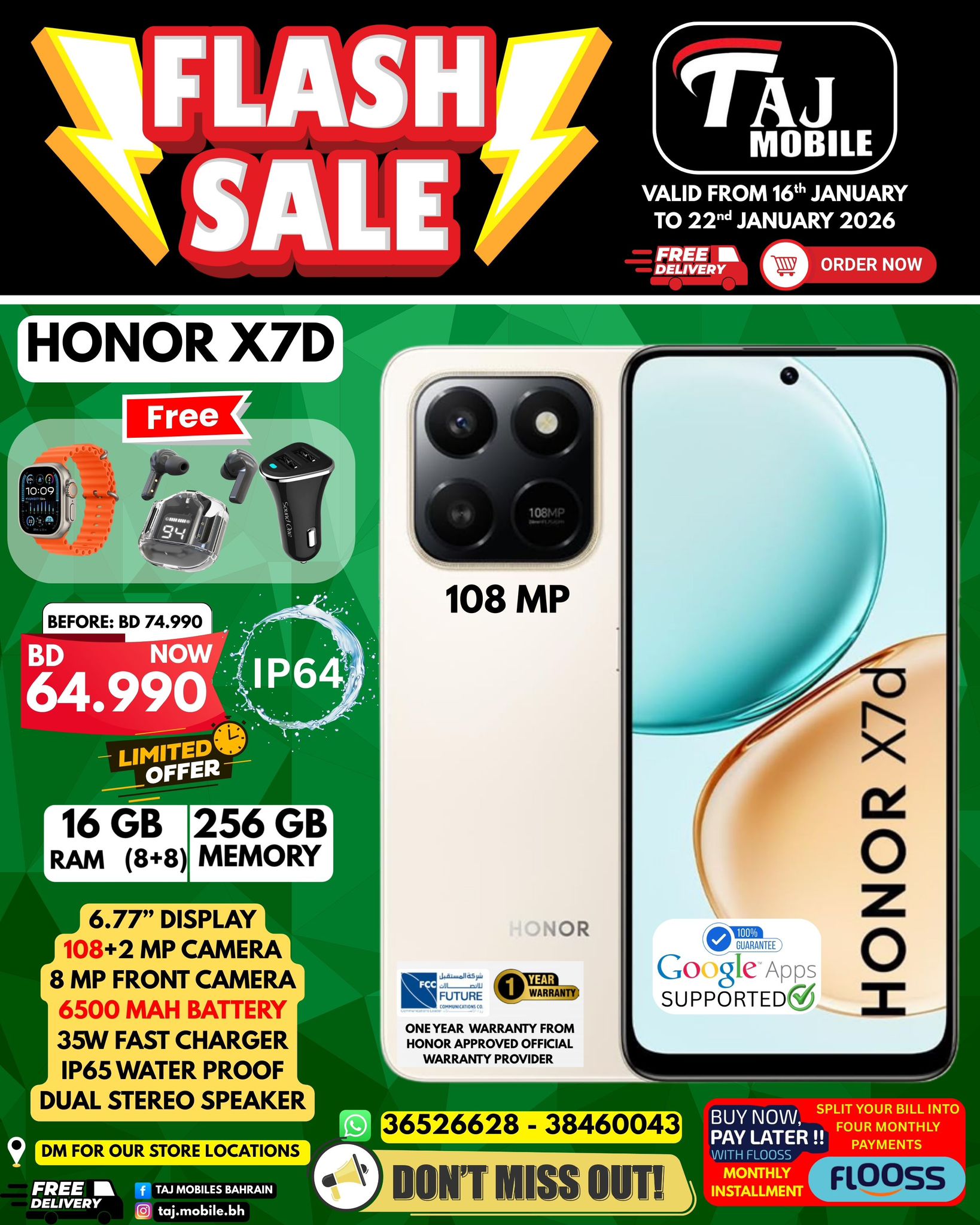 Offres Mobiles Taj Bahrein de 16 à 22 janvier 2026 vente Flash