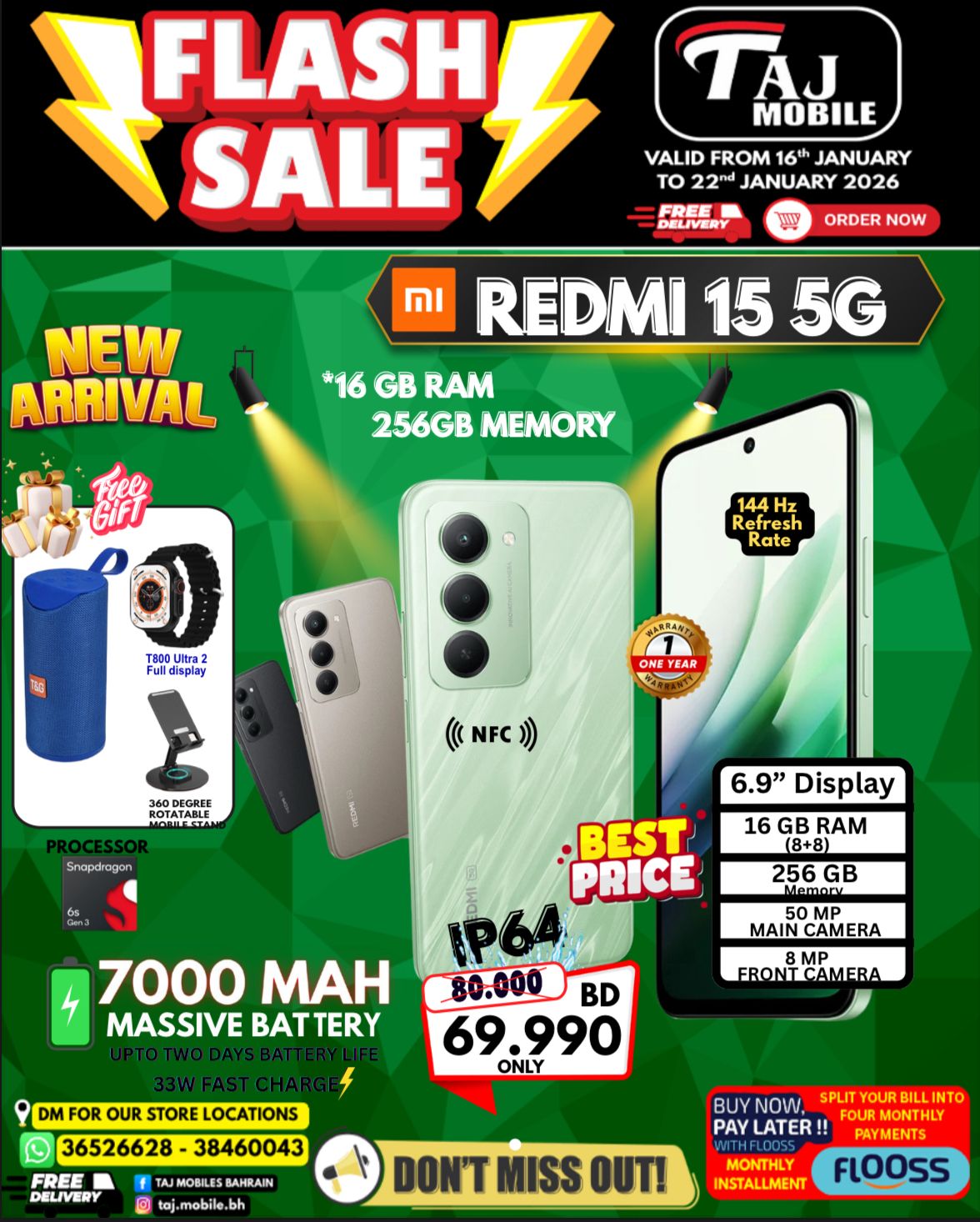 Offres Mobiles Taj Bahrein de 16 à 22 janvier 2026 vente Flash