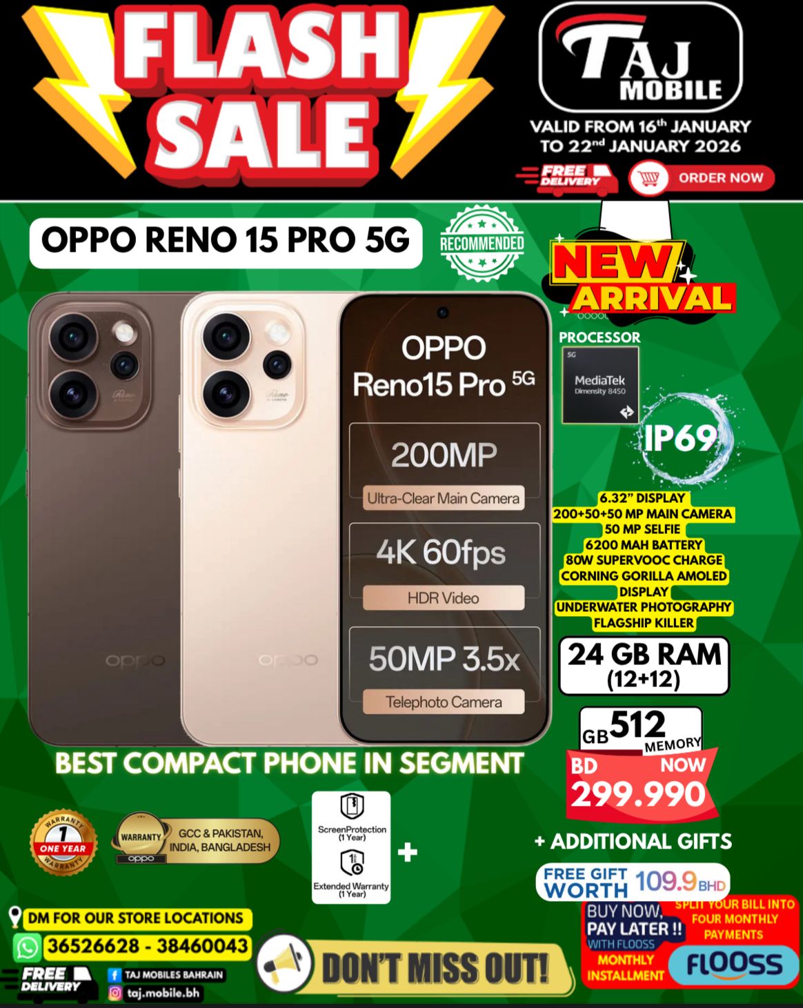 Offres Mobiles Taj Bahrein de 16 à 22 janvier 2026 vente Flash