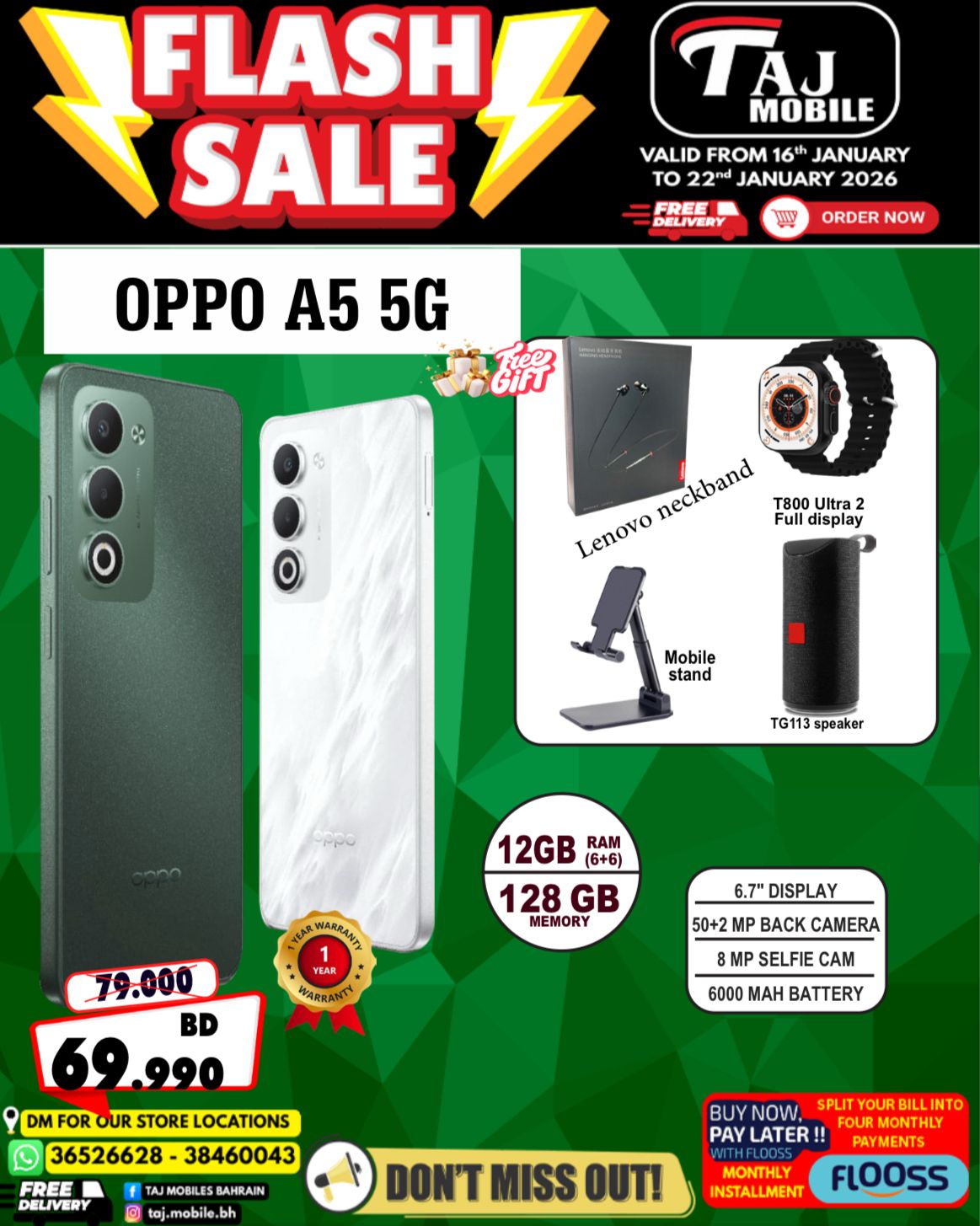 Offres Mobiles Taj Bahrein de 16 à 22 janvier 2026 vente Flash