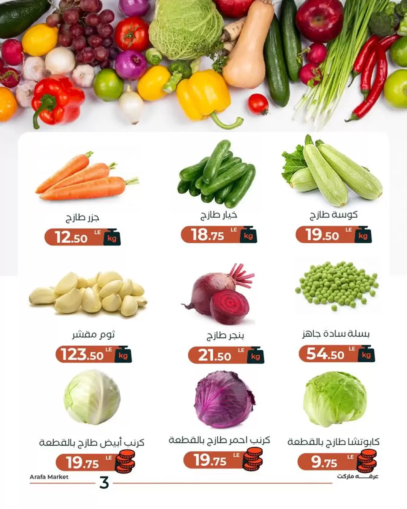 Ofertas de Mercado de Arafa Egipto martes 20 enero Oferta de frutas y verduras