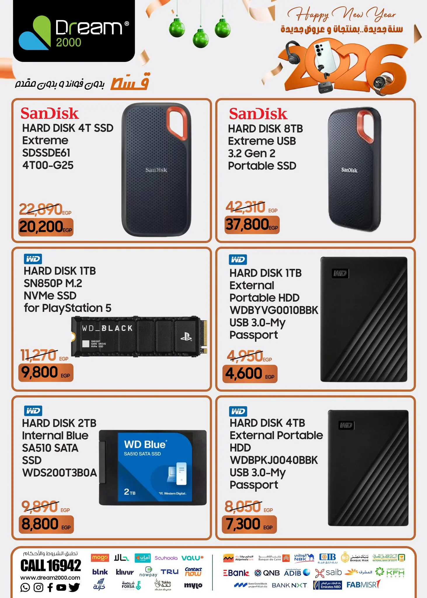 Dream 2000 Egypt Offers from 18 to 24 January 2026 Hard Drives Offers