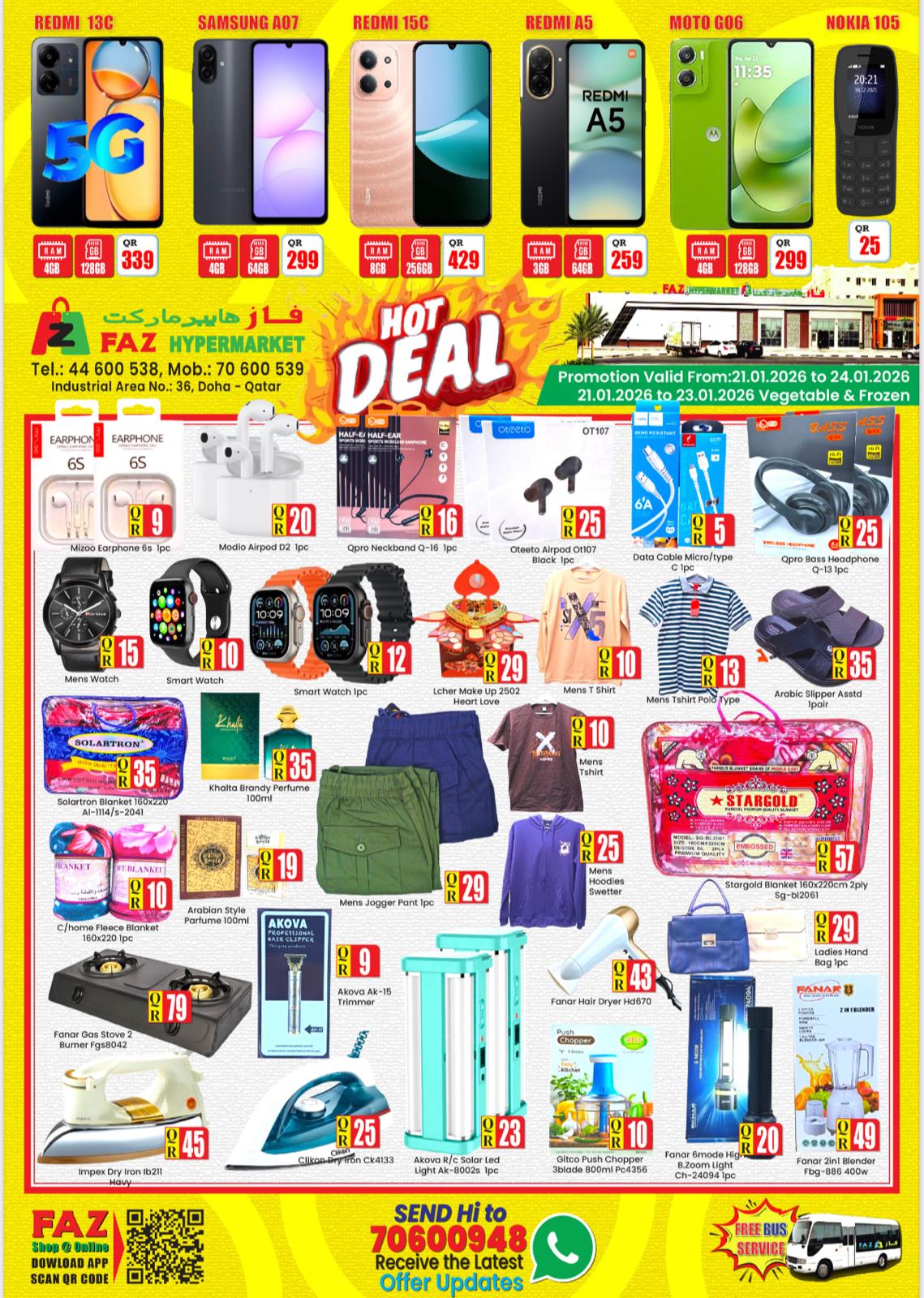 FAZ Hypermarket Qatar Offers from 21 to 23 January 2026 Hot Deals