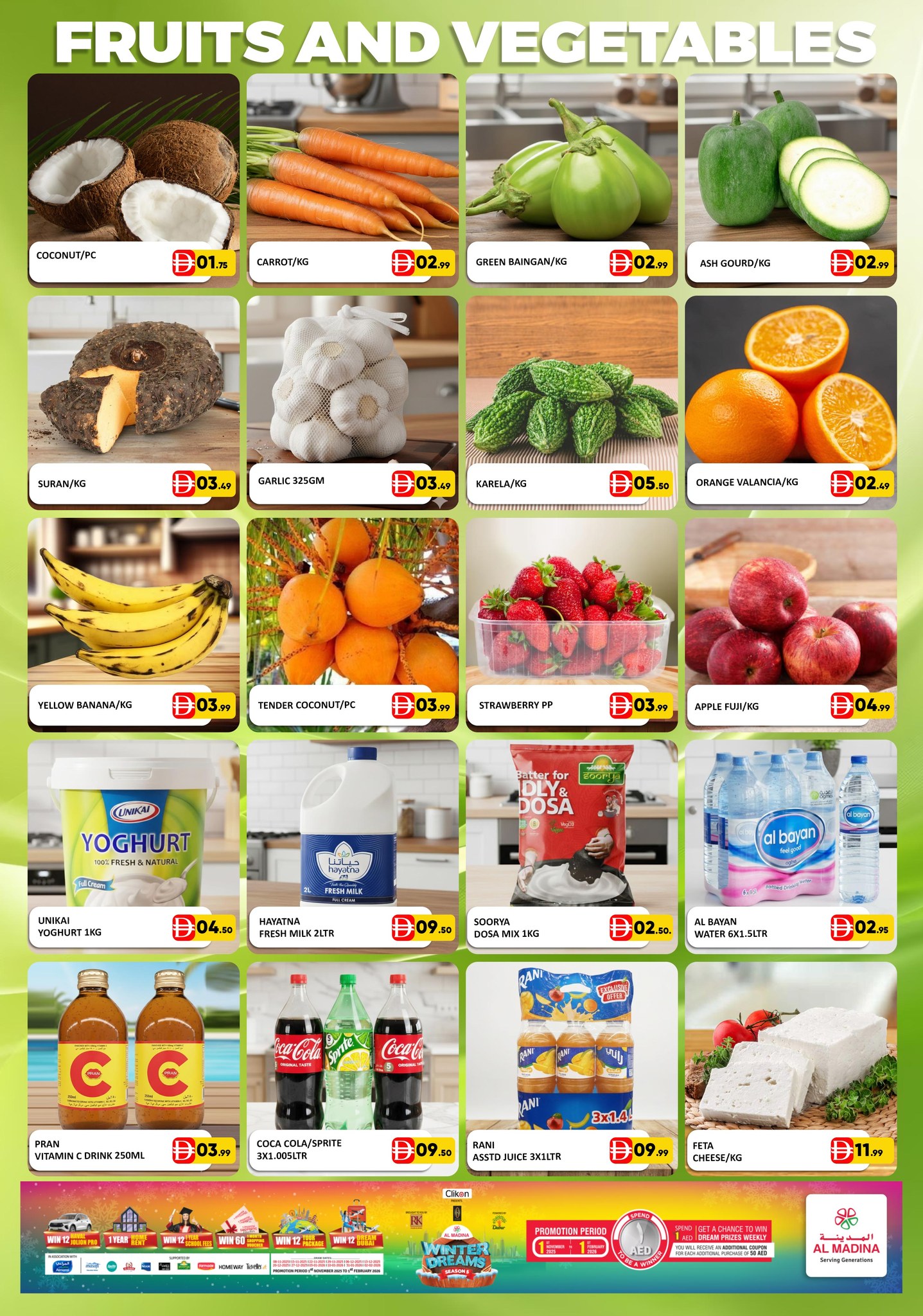 Ofertas de Hipermercado Al Madina Emiratos Árabes Unidos de 23 a 25 enero 2026 Ofertas de Sueños de Invierno