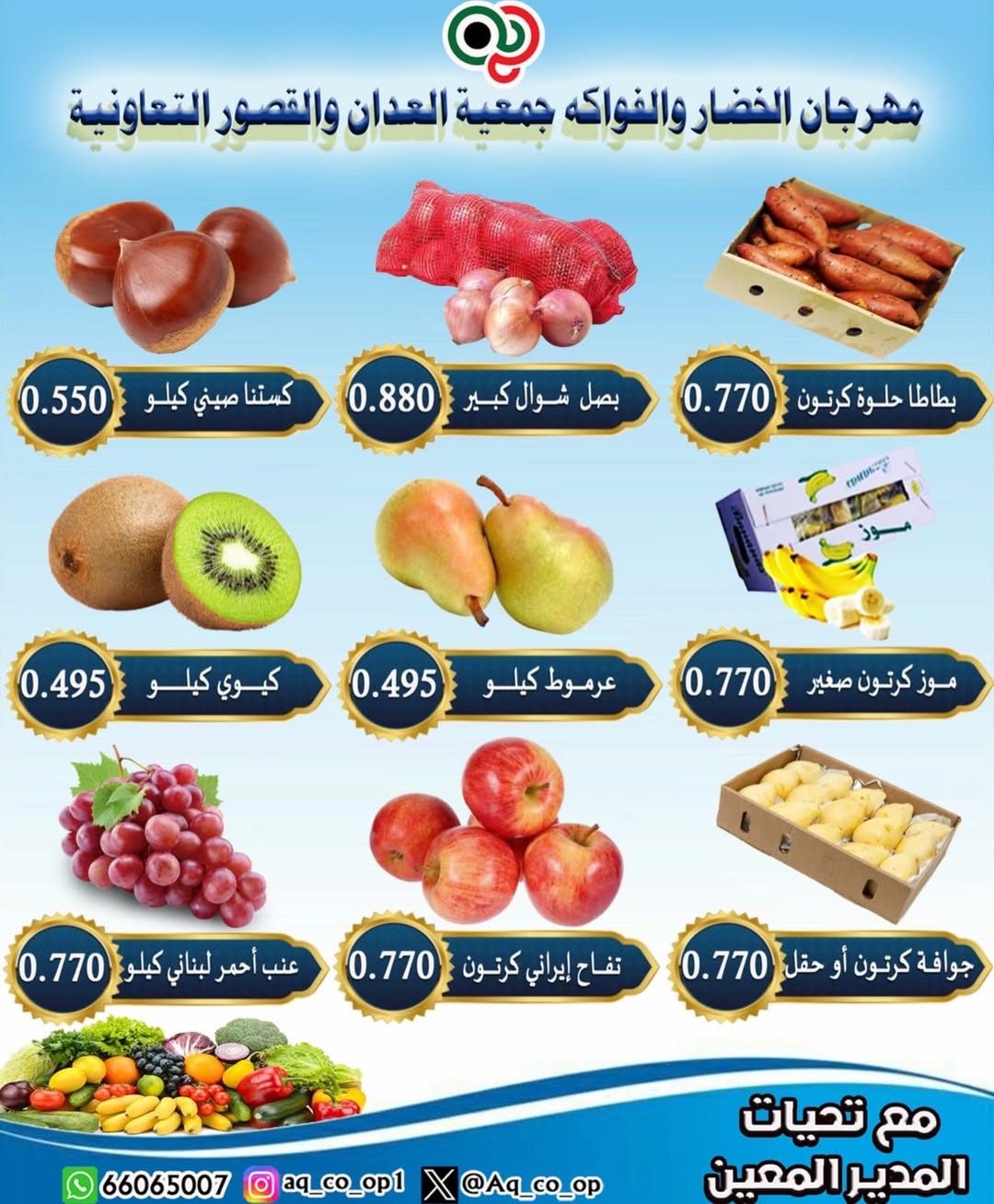 Al adan & Al Qasour co-op Kuwait Offers Sunday 25 January Vegetable and Fruit Festival Offers