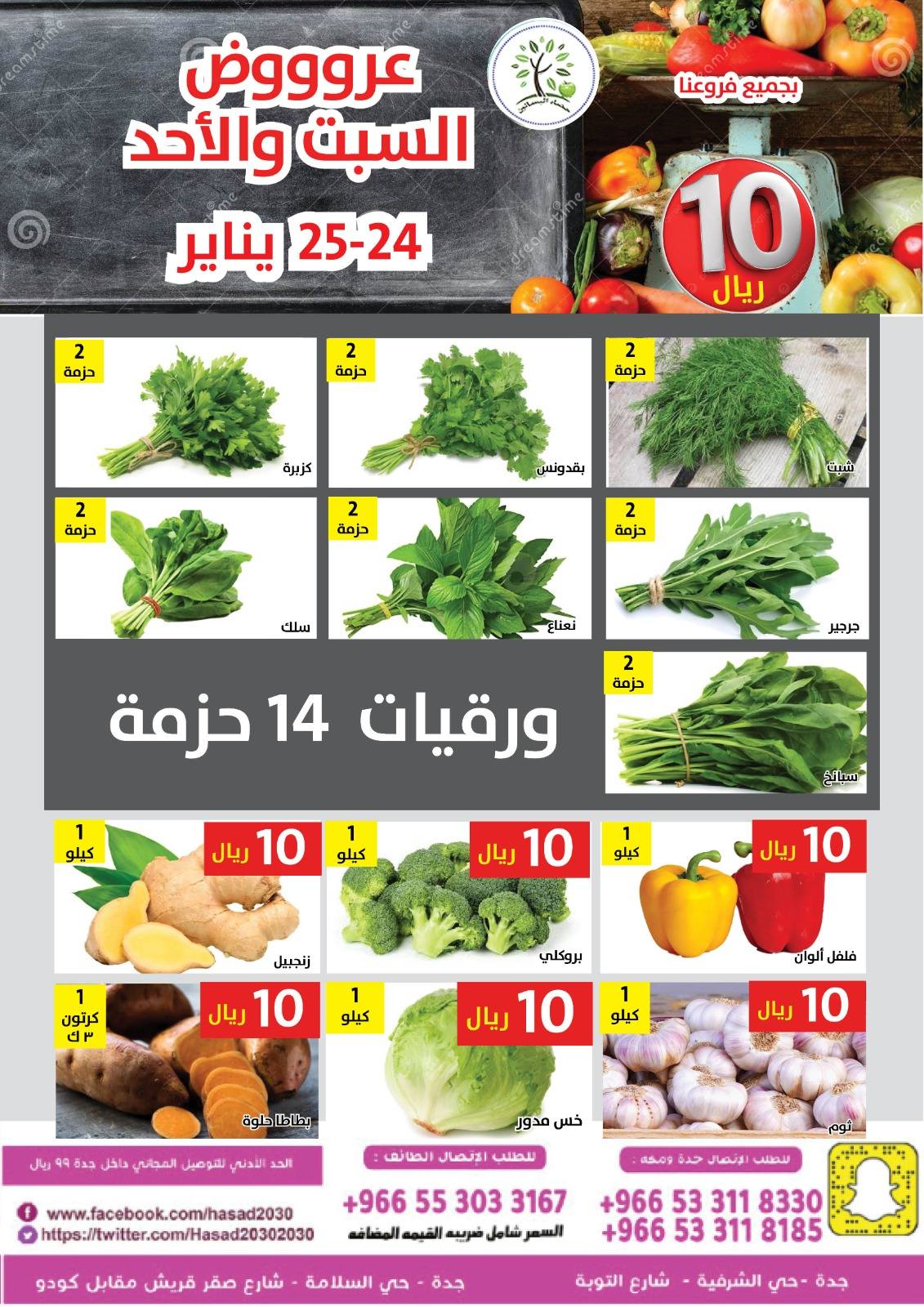 Hasad Albasatin Saudi Arabia Offers from 24 to 25 January 2026 Everything for only 10 riyals