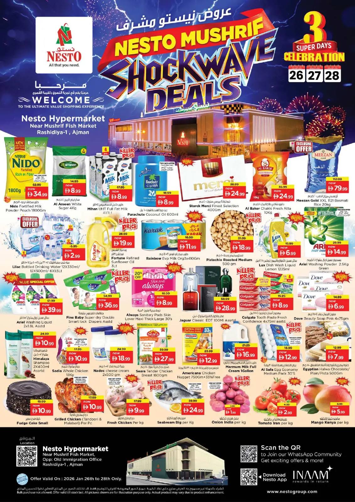 Nesto  Ajman  Offers from 26 to 28 January Shocking price offers - Page 1