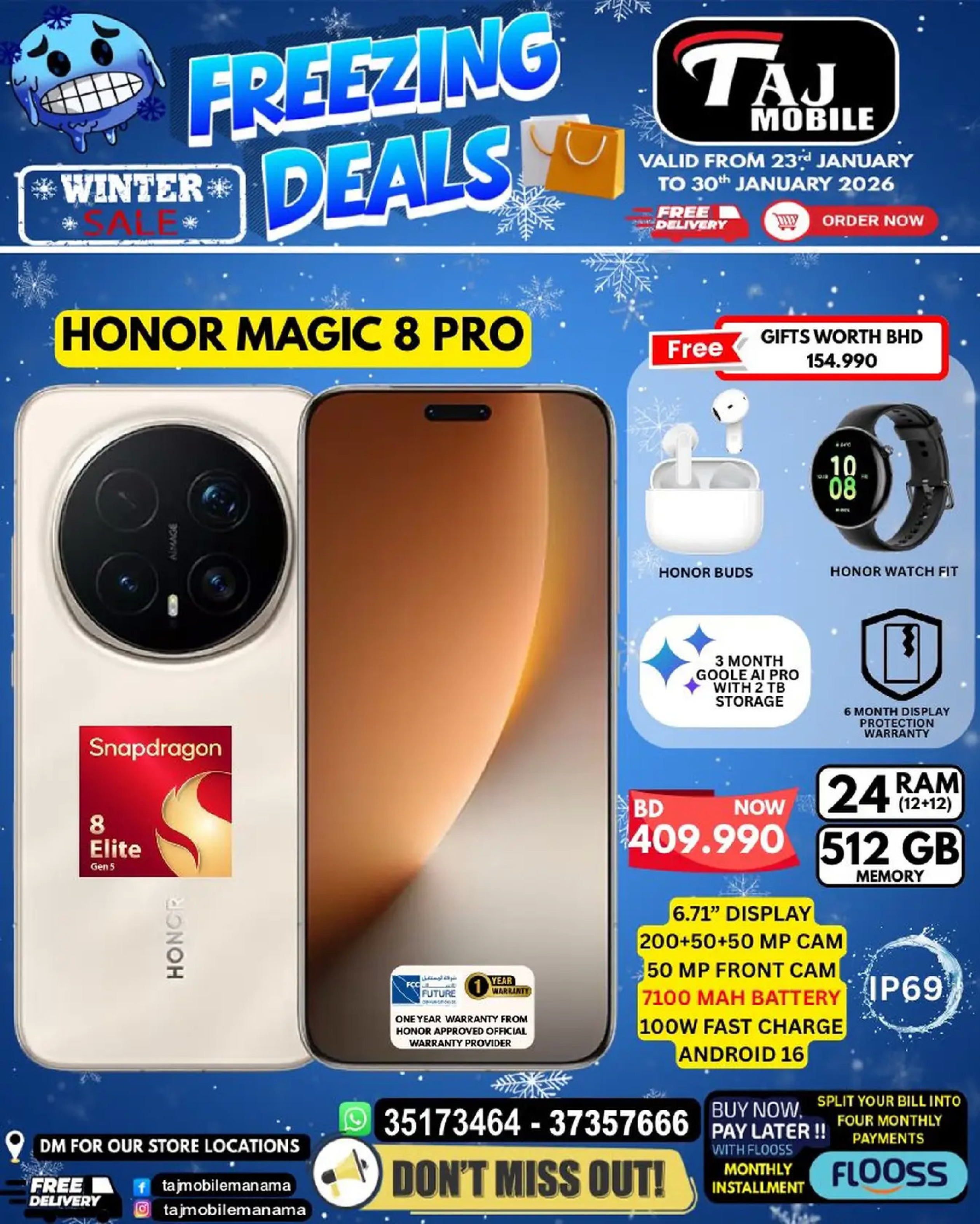 Taj Mobiles Bahrain Offers from 23 to 30 January 2026 Freezing Deals