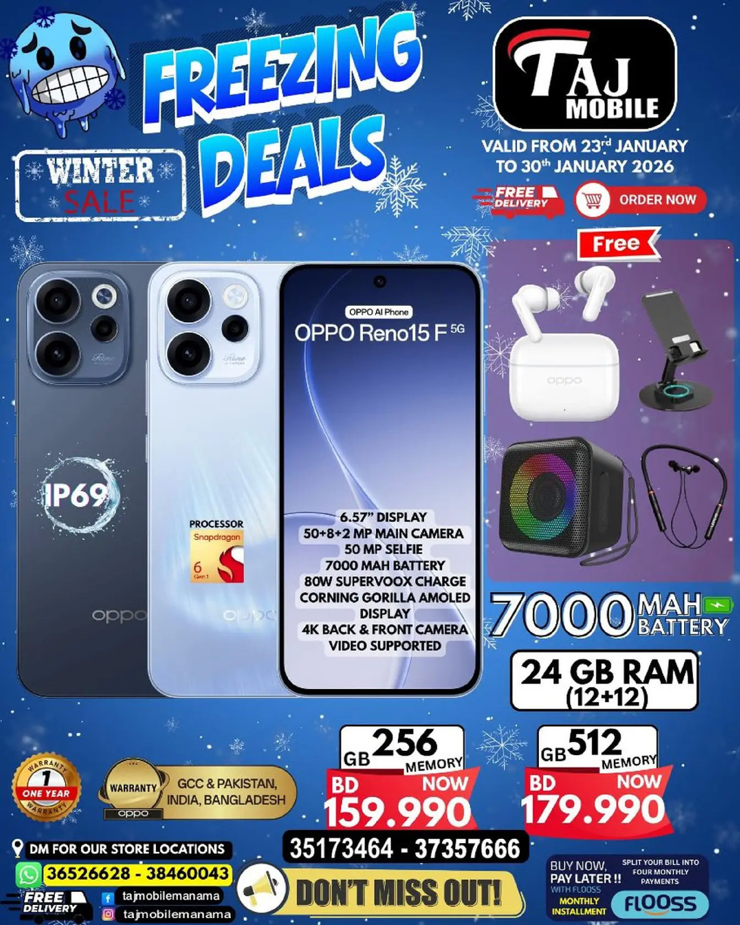 Taj Mobiles Bahrain Offers from 23 to 30 January 2026 Freezing Deals