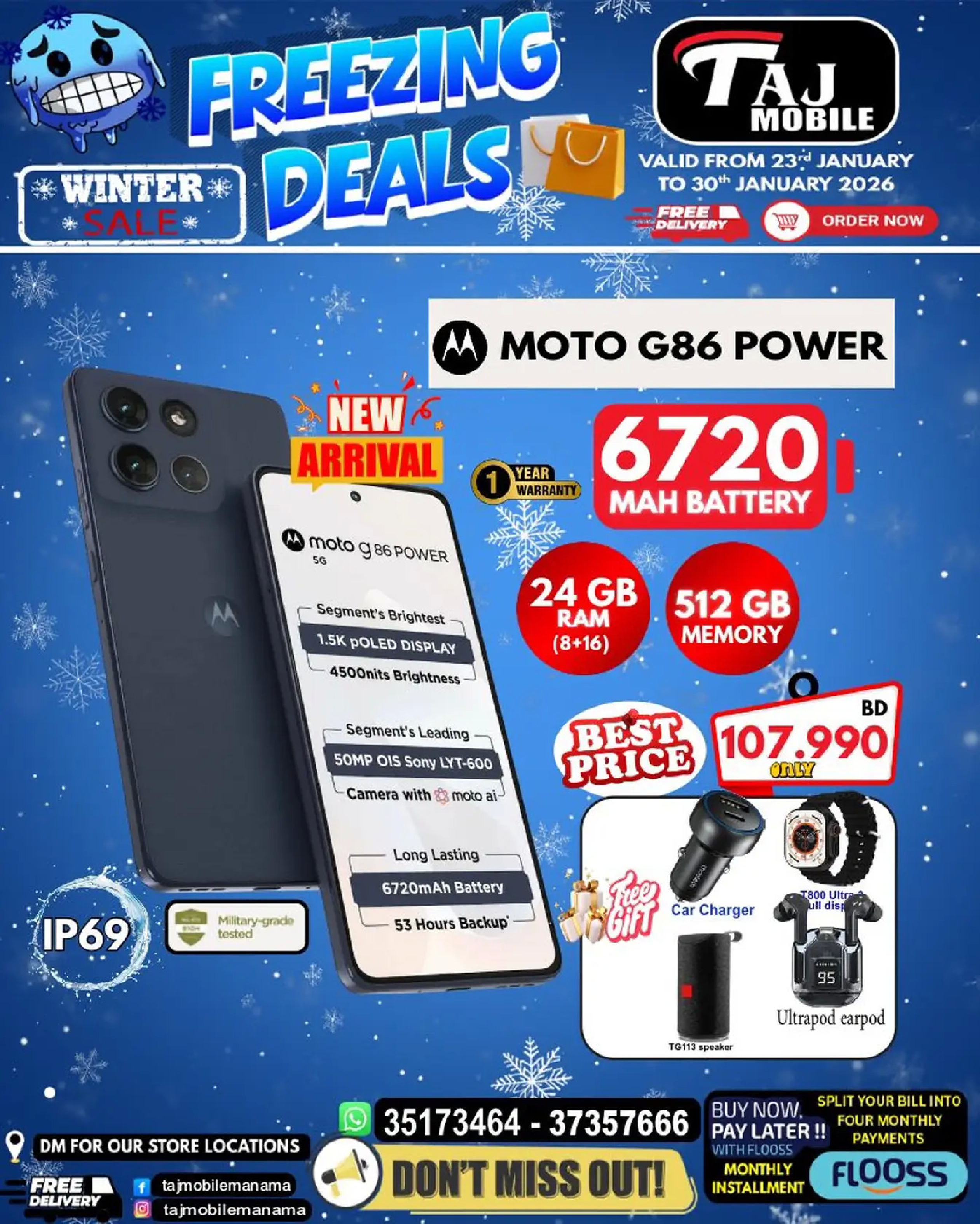 Taj Mobiles Bahrain Offers from 23 to 30 January 2026 Freezing Deals