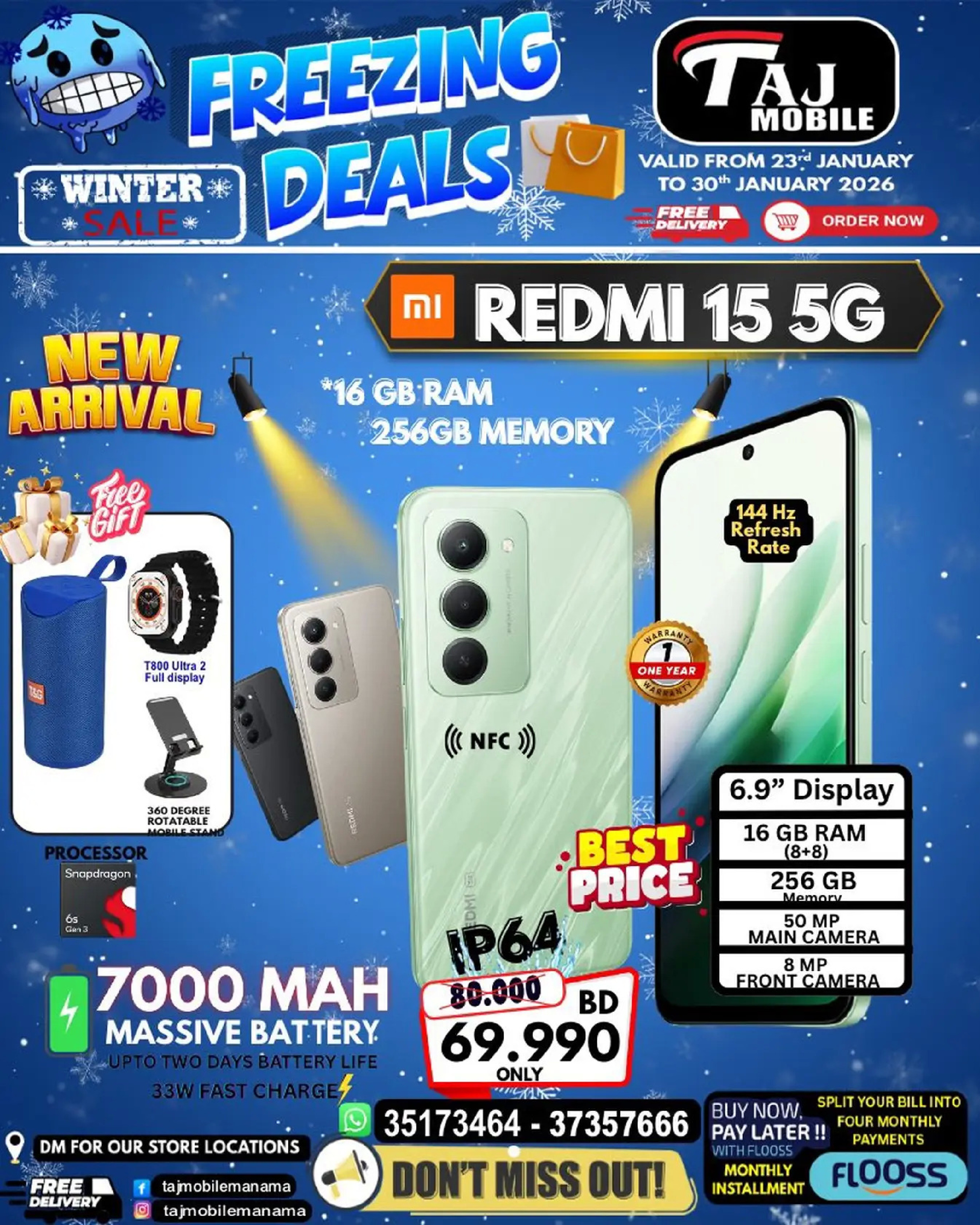 Taj Mobiles Bahrain Offers from 23 to 30 January 2026 Freezing Deals