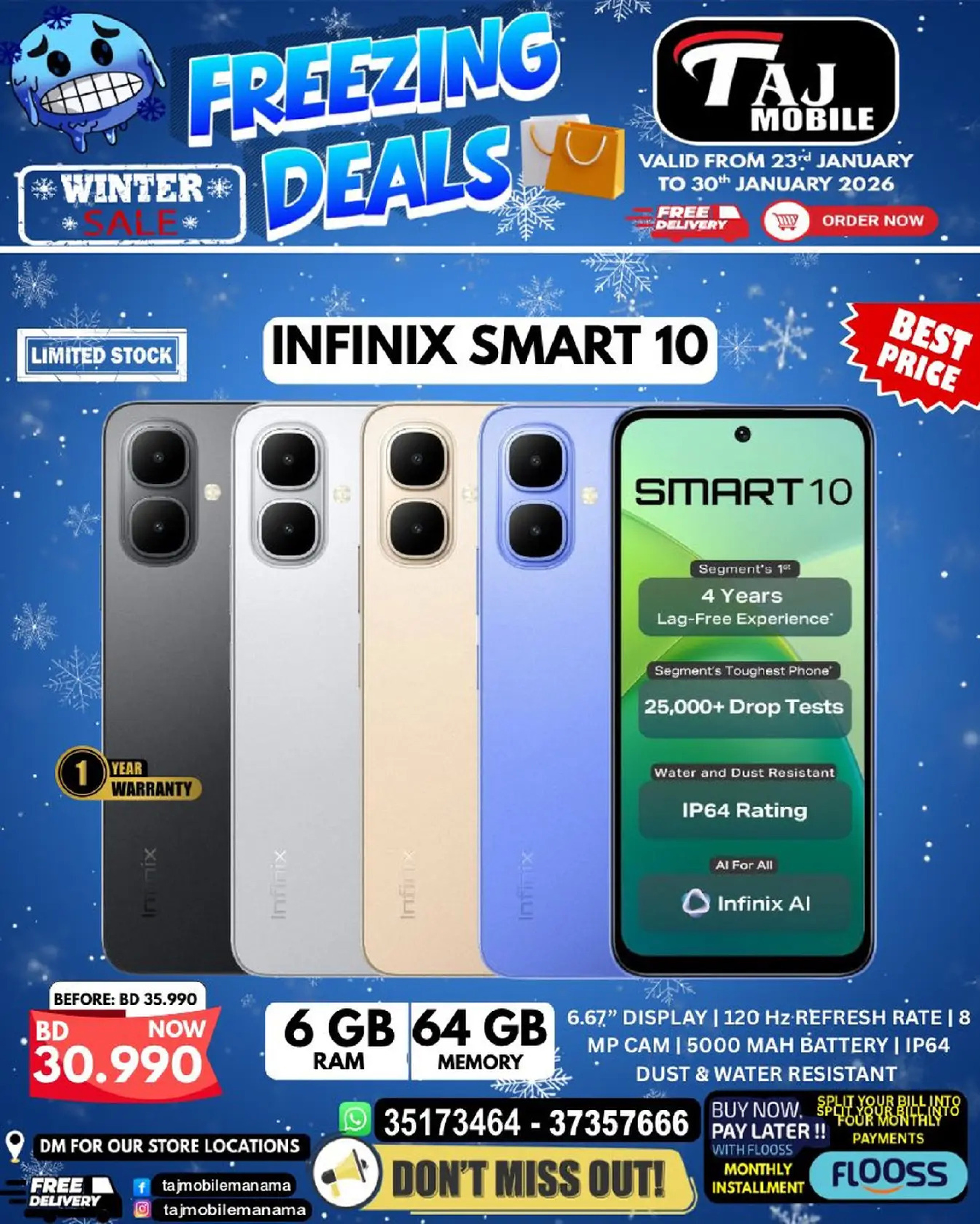 Taj Mobiles Bahrain Offers from 23 to 30 January 2026 Freezing Deals