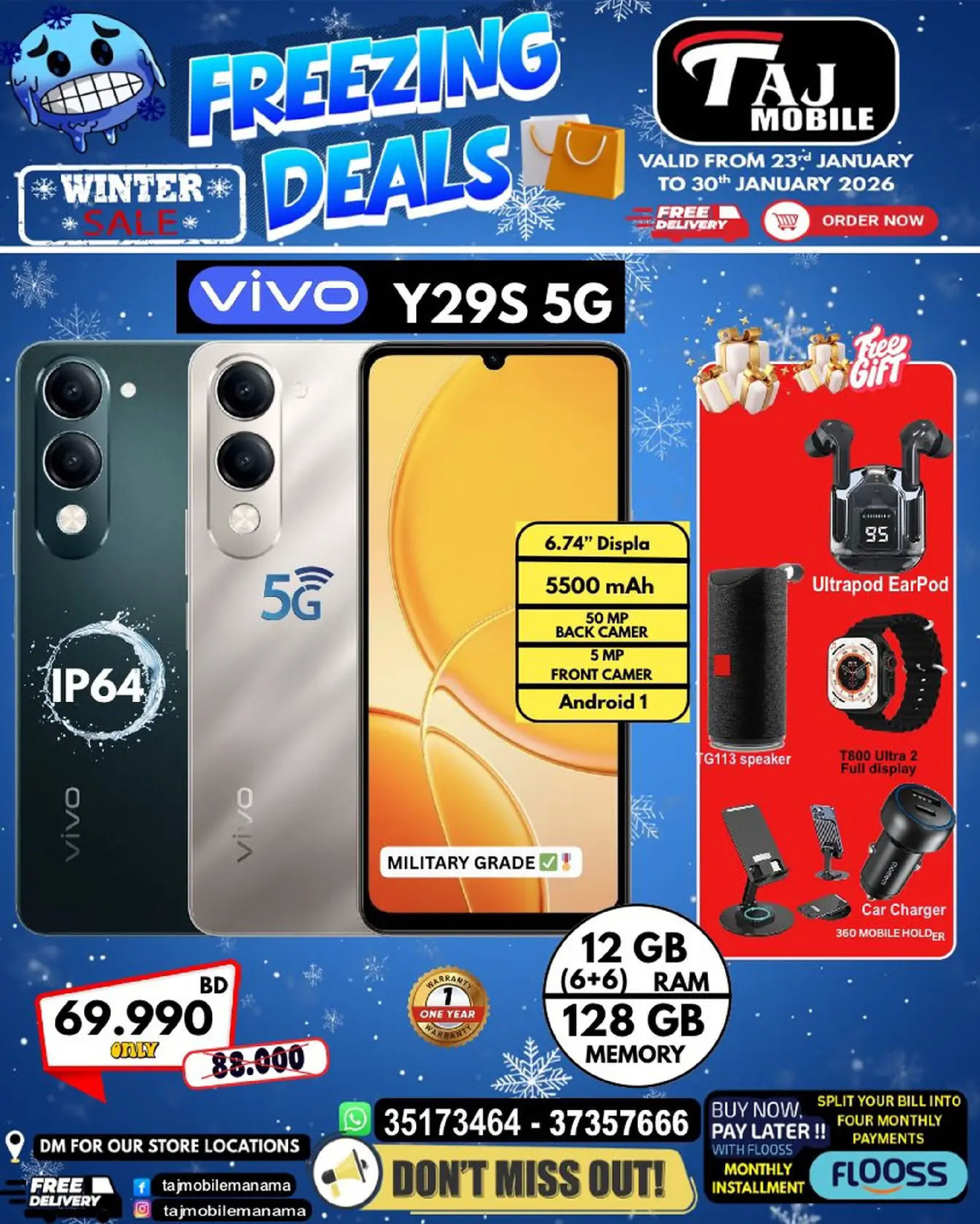 Taj Mobiles Bahrain Offers from 23 to 30 January 2026 Freezing Deals