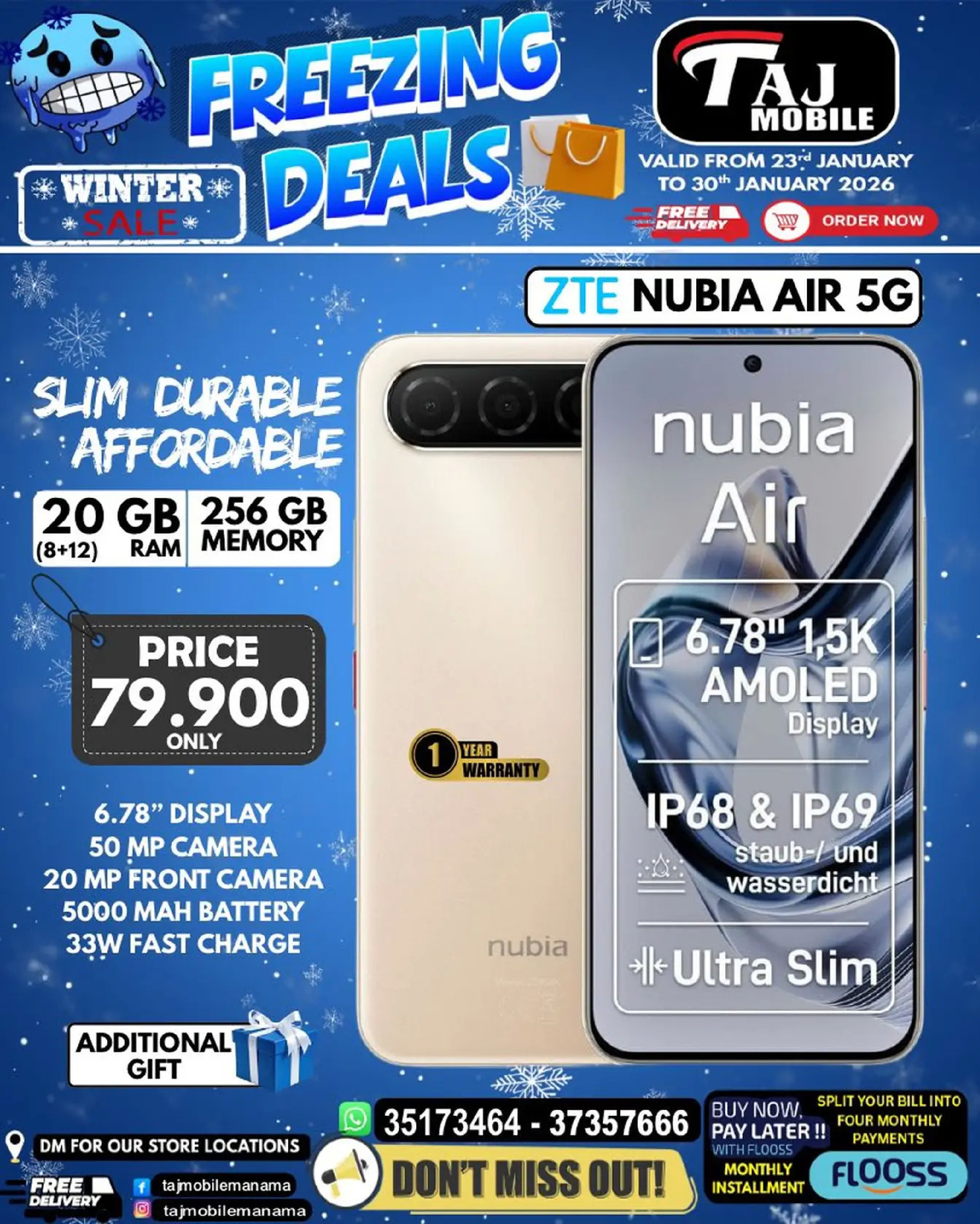 Taj Mobiles Bahrain Offers from 23 to 30 January 2026 Freezing Deals