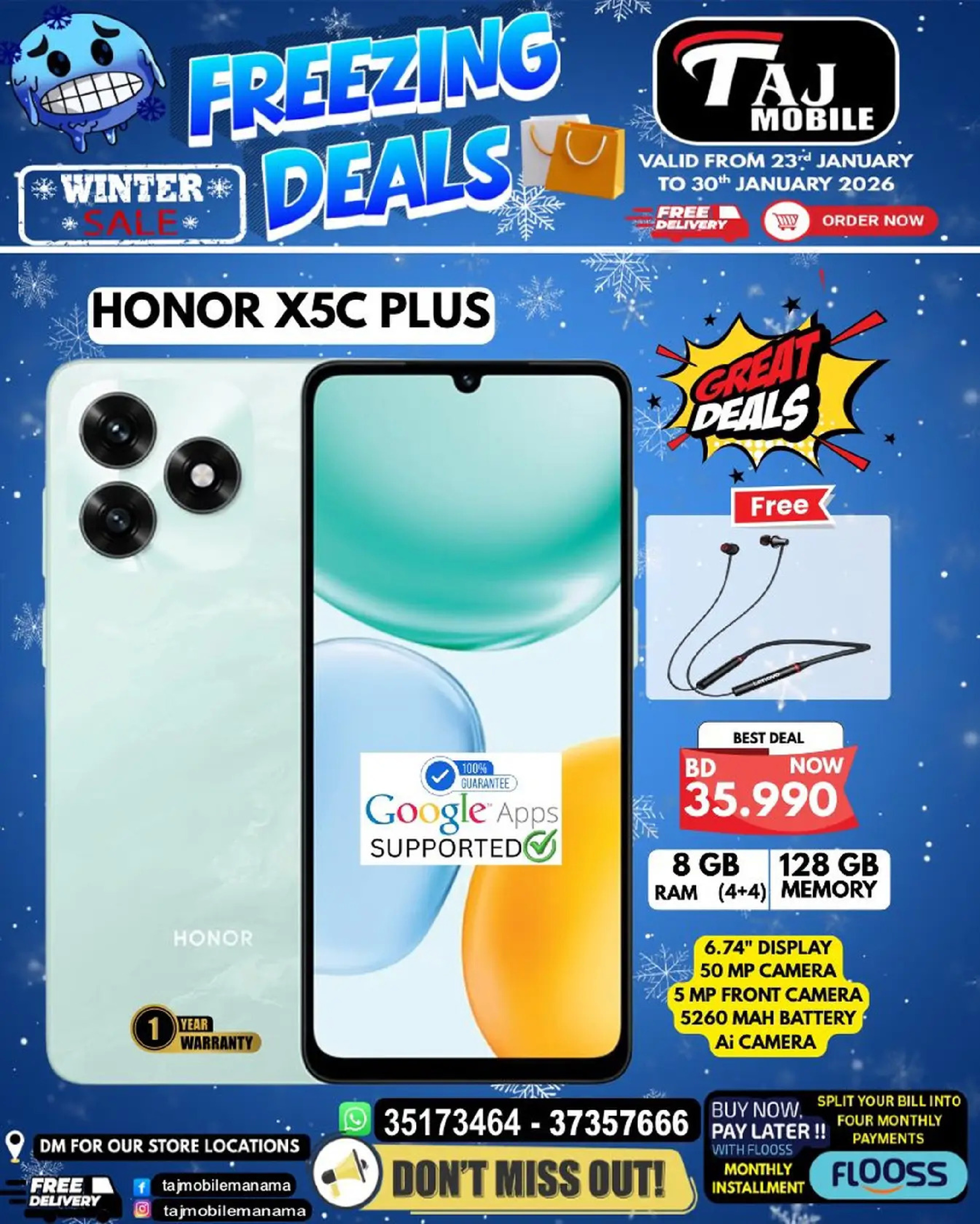 Taj Mobiles Bahrain Offers from 23 to 30 January 2026 Freezing Deals